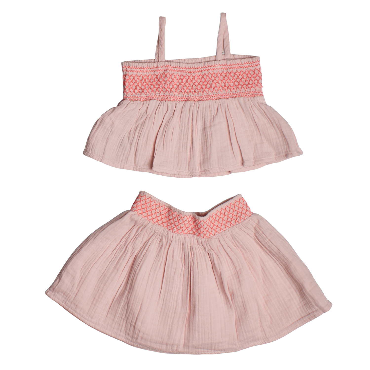 Conjunto Top + Saia Menina Rosa