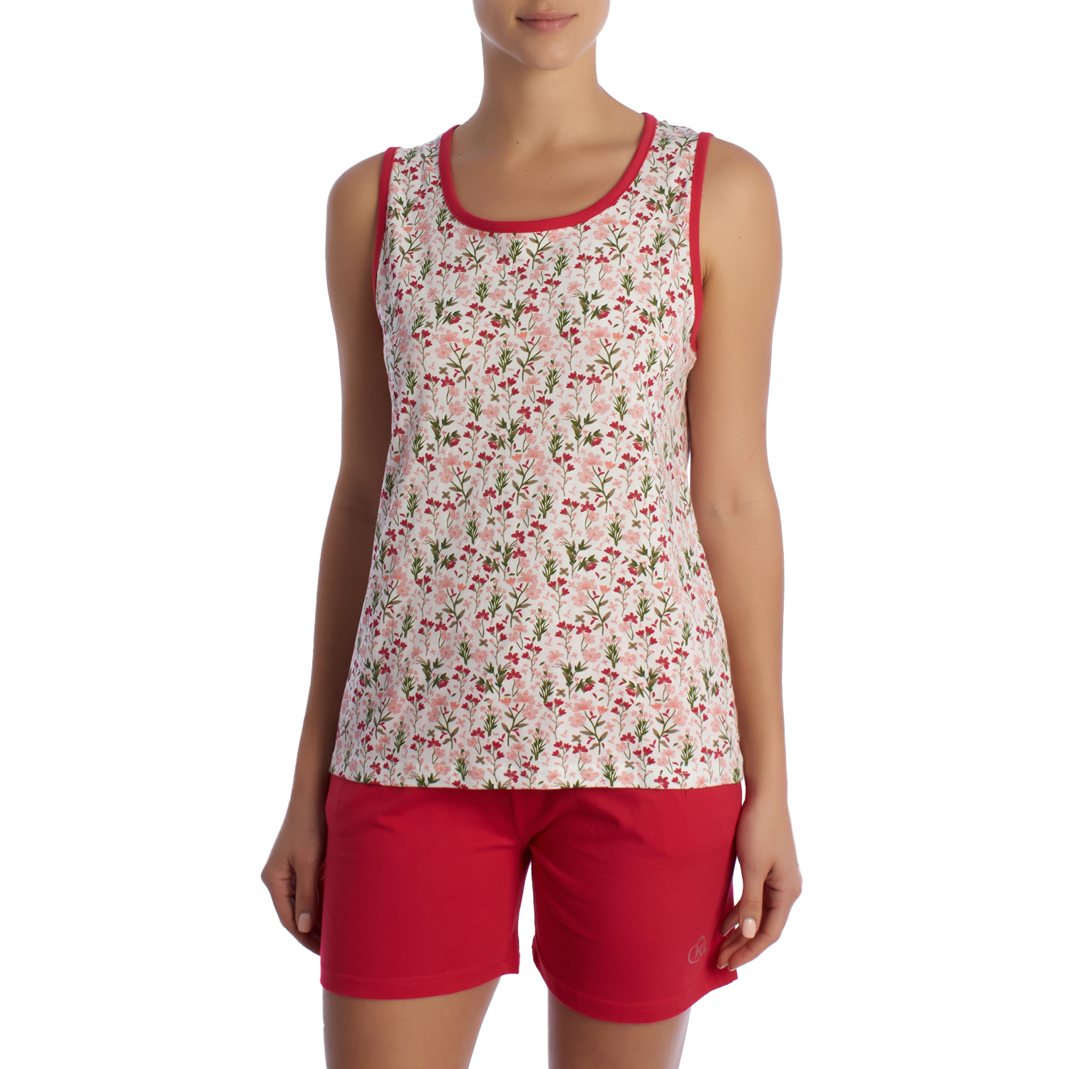 Pijama sem Mangas Vermelho