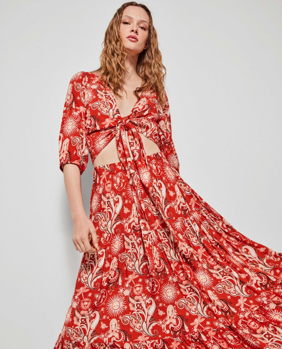 Saia Comprida Estampada MultiCor