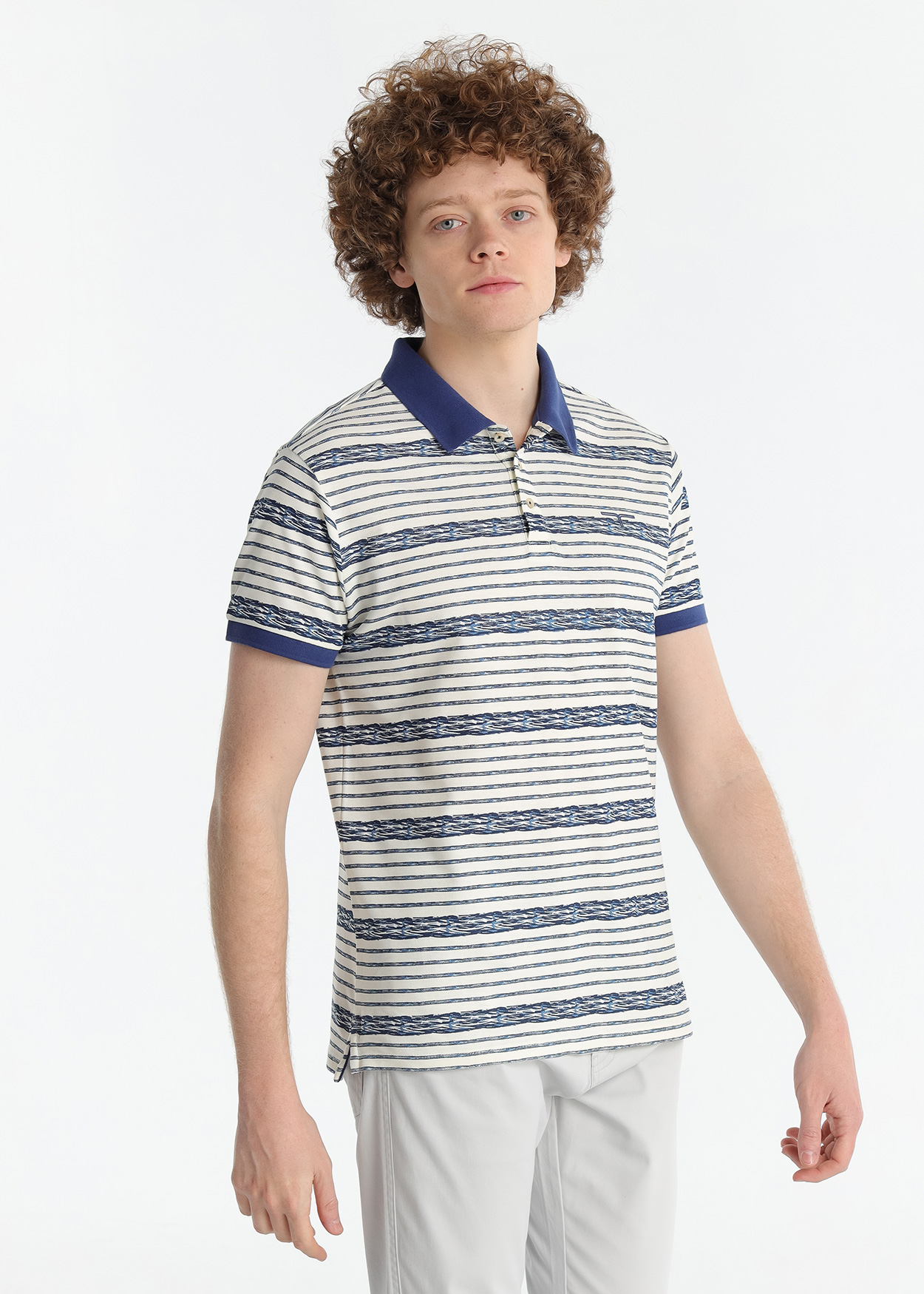 Pólo Estampado Homem Branco