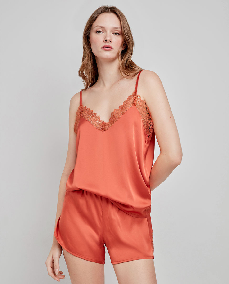 Top de cetim Laranja