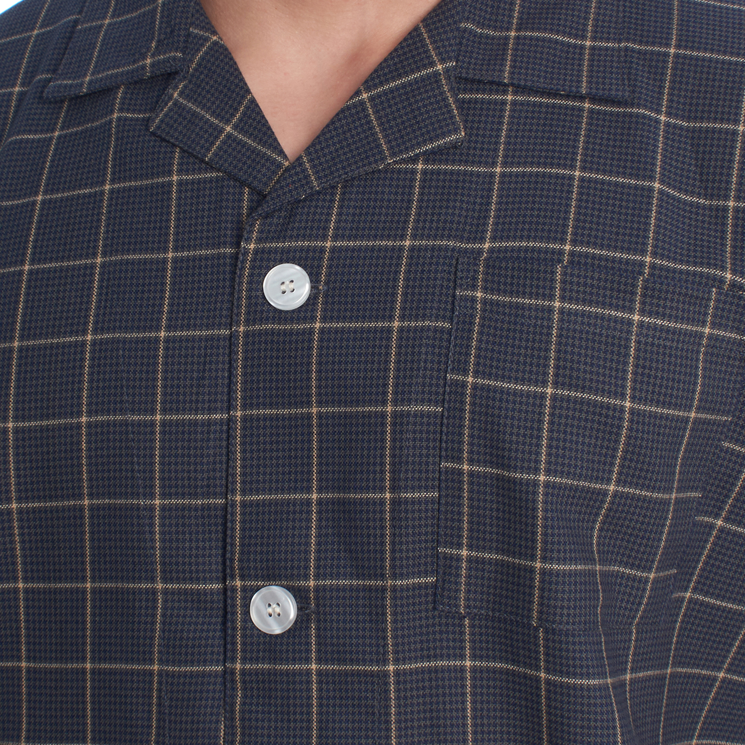 Pijama de Manga Comprida Preto-Bege