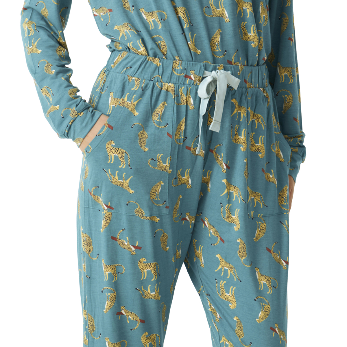 Pijama Senhora Manga Comprida Azul