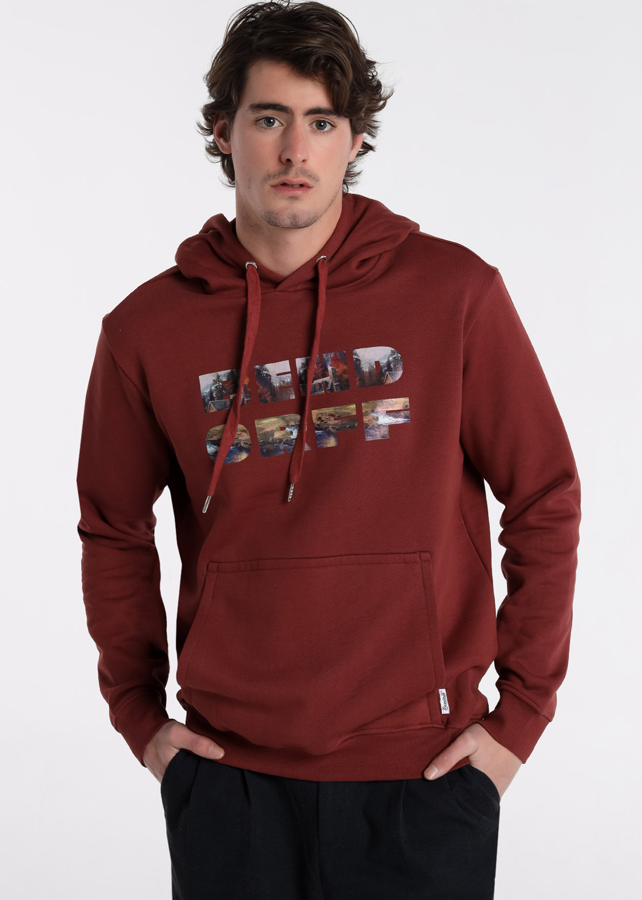 Sweatshirt com Capuz Castanho