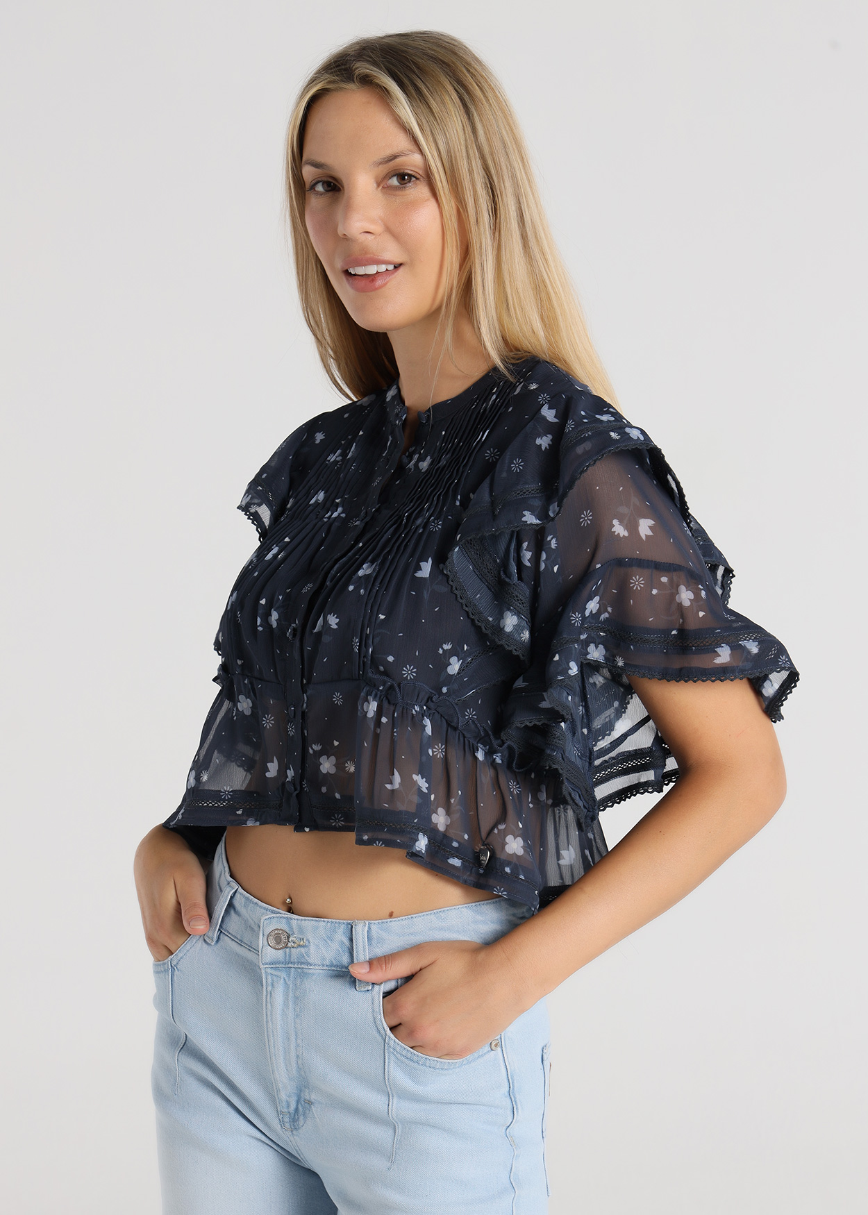 Blusa Floral Senhora Multicolorido