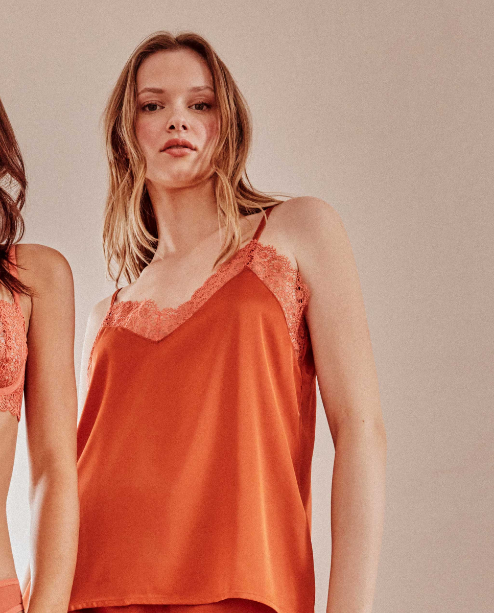 Top de cetim Laranja