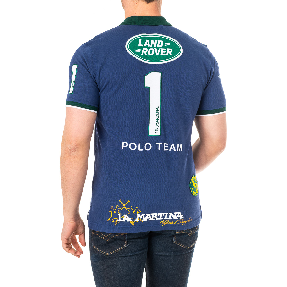 Pólo Homem Azul com Estampado