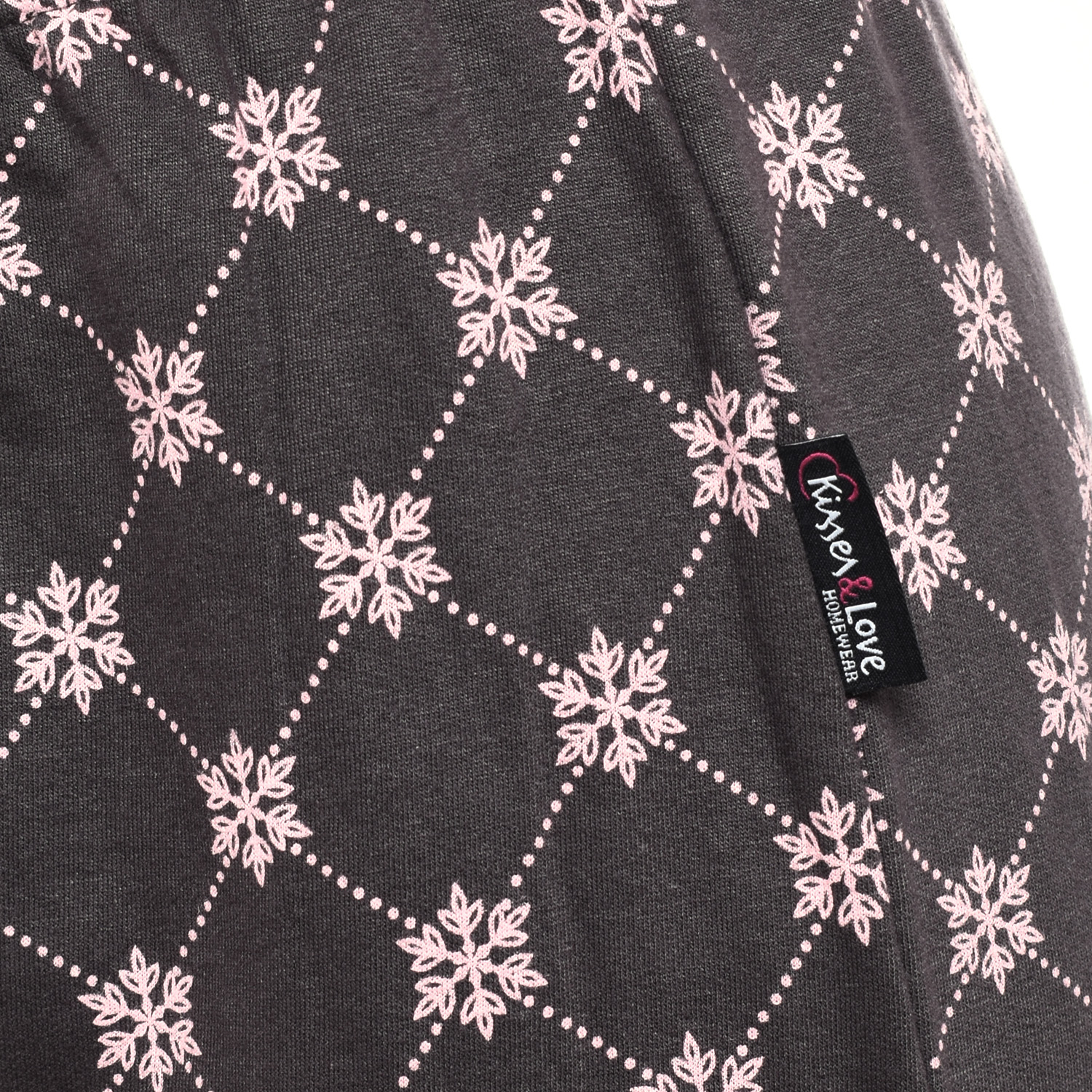 Pijama de Manga Comprida Preto-Rosa