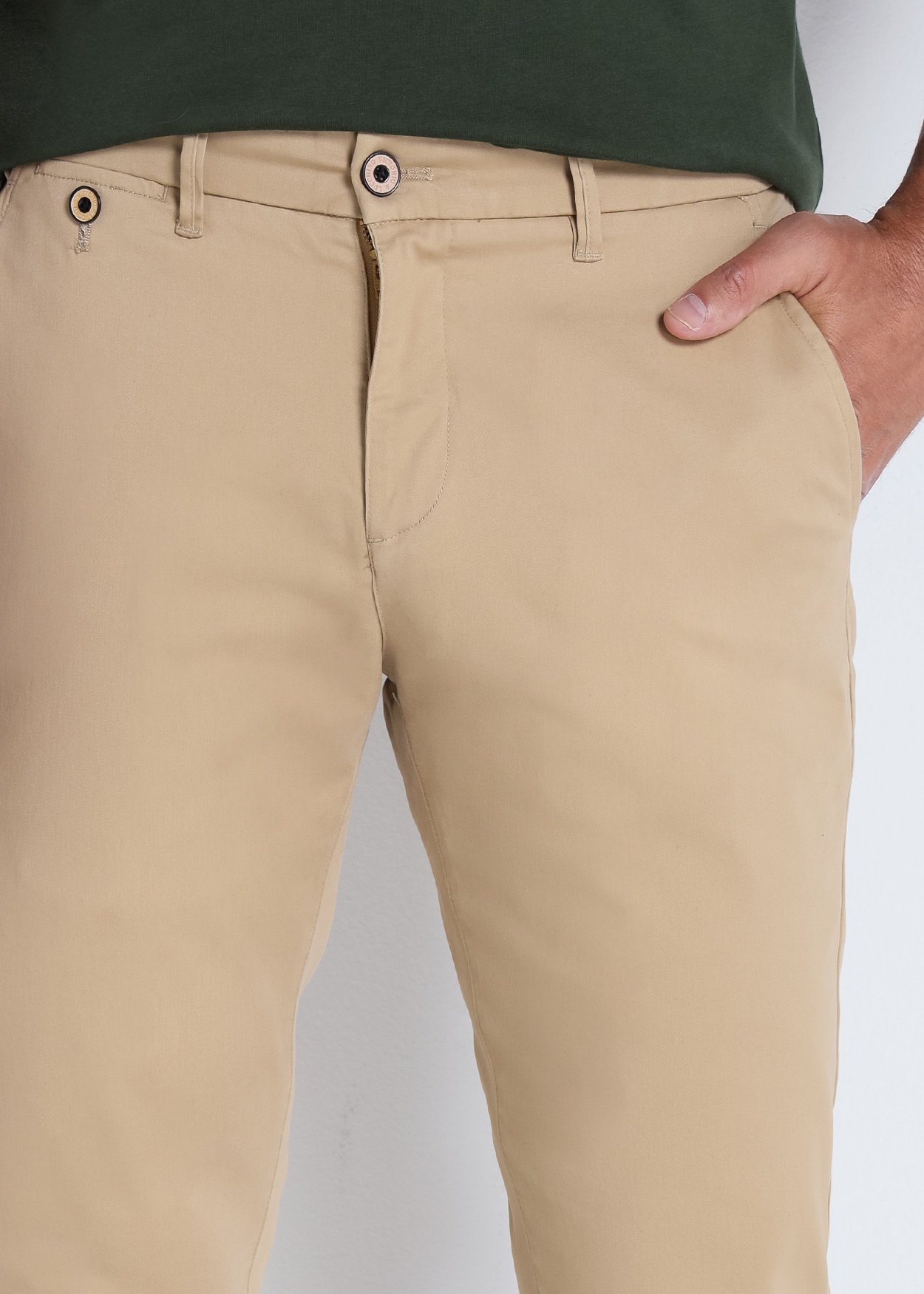 Calças Chino Slim Homem Castanho