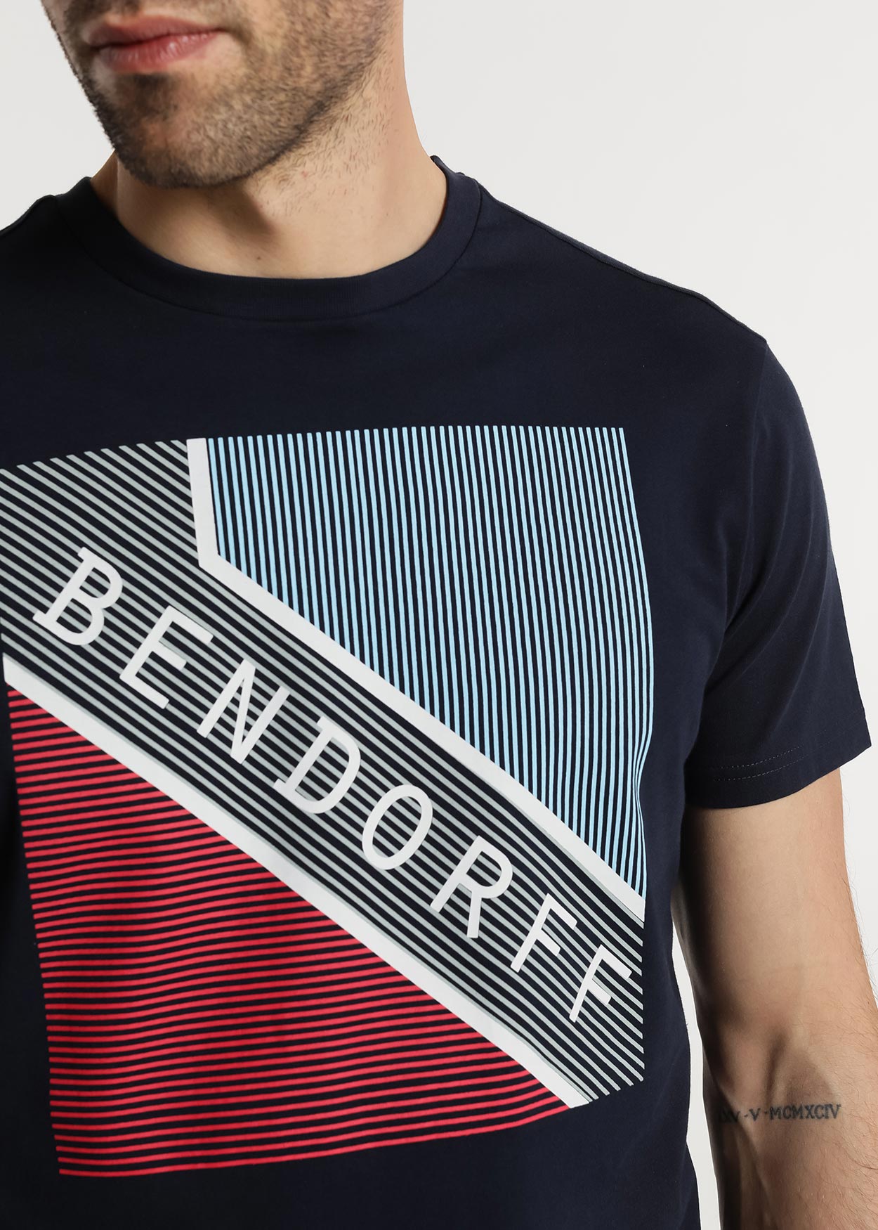 T-Shirt com gola redonda Azul