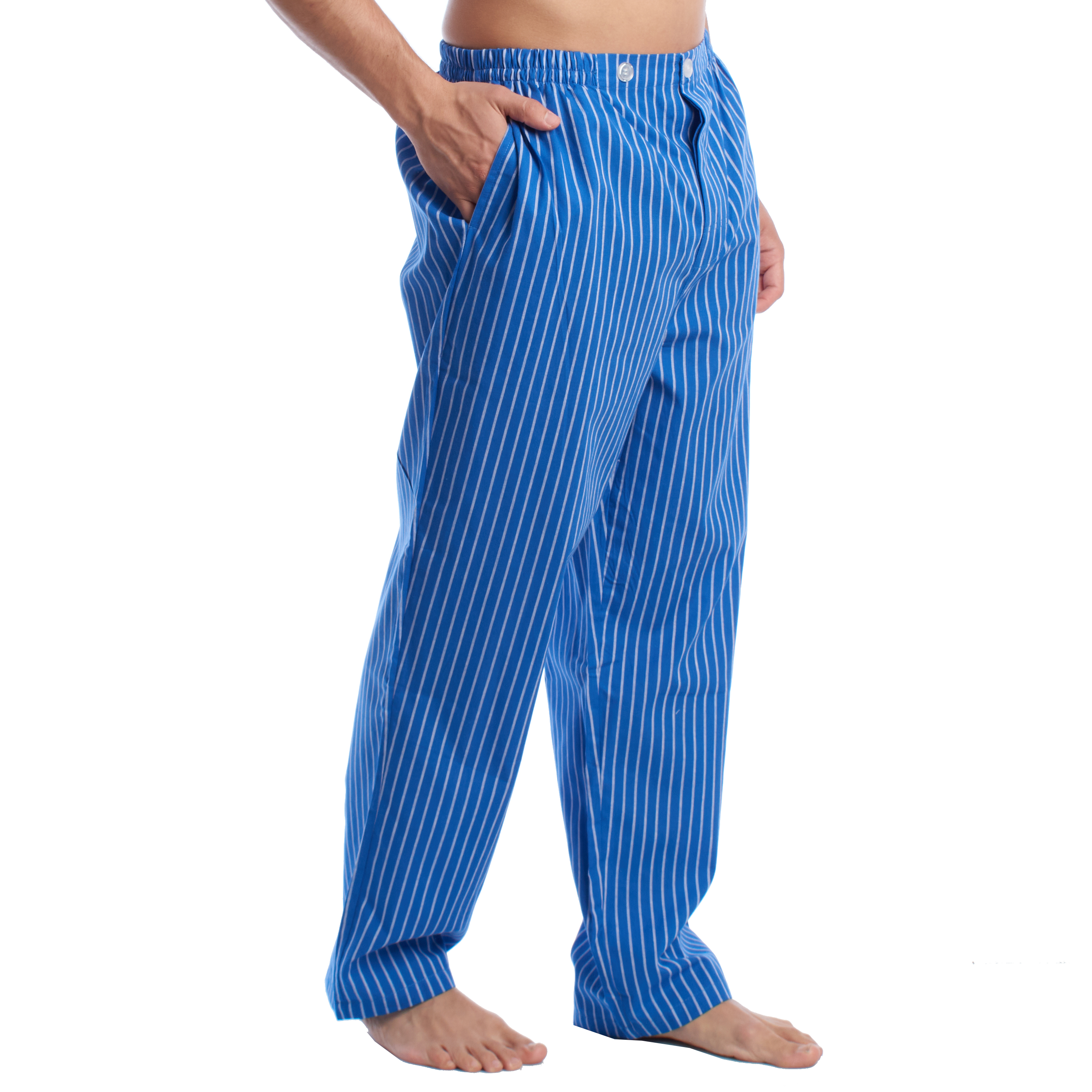 Calças de Pijama Azul-Branco 