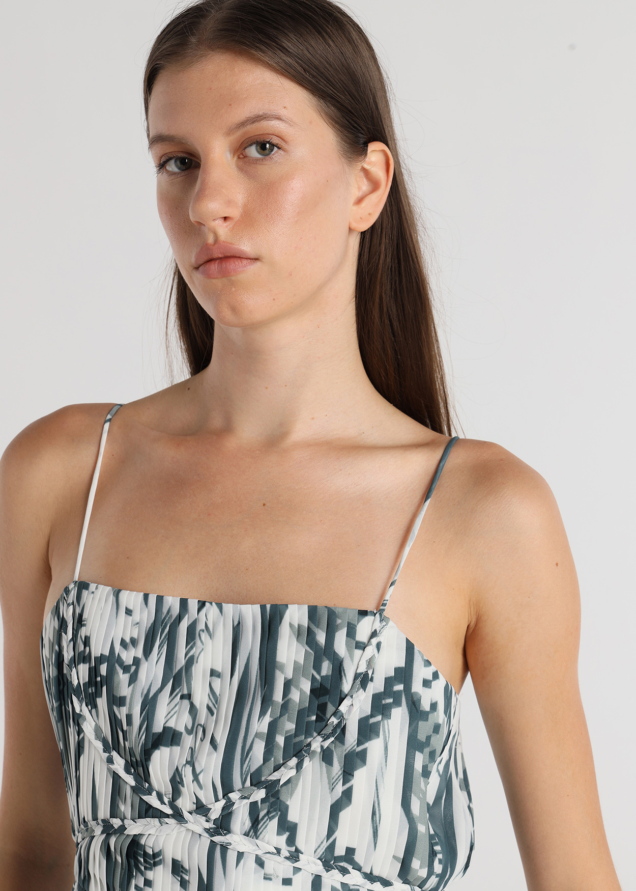 Vestido Plissado Senhora Multicolorido