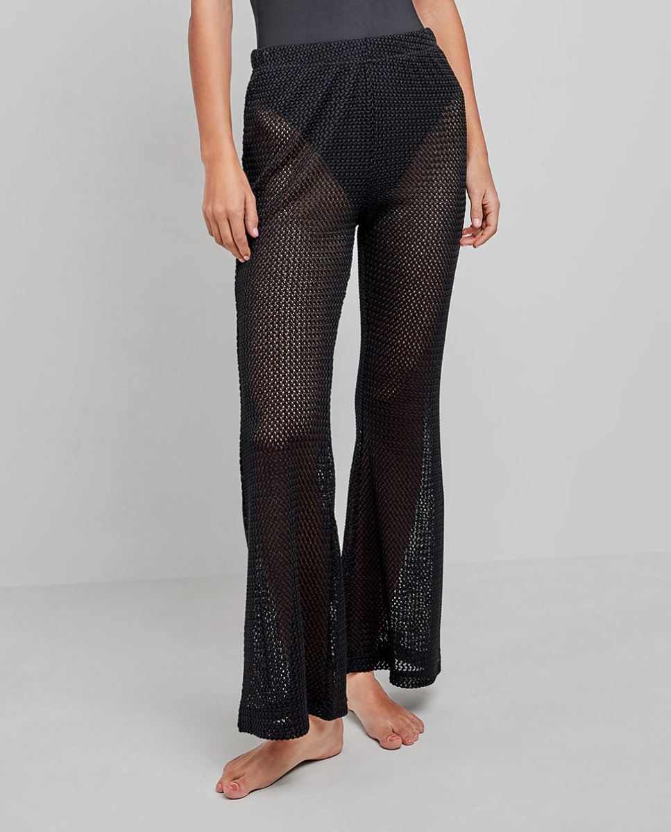 Calças em crochê Preto