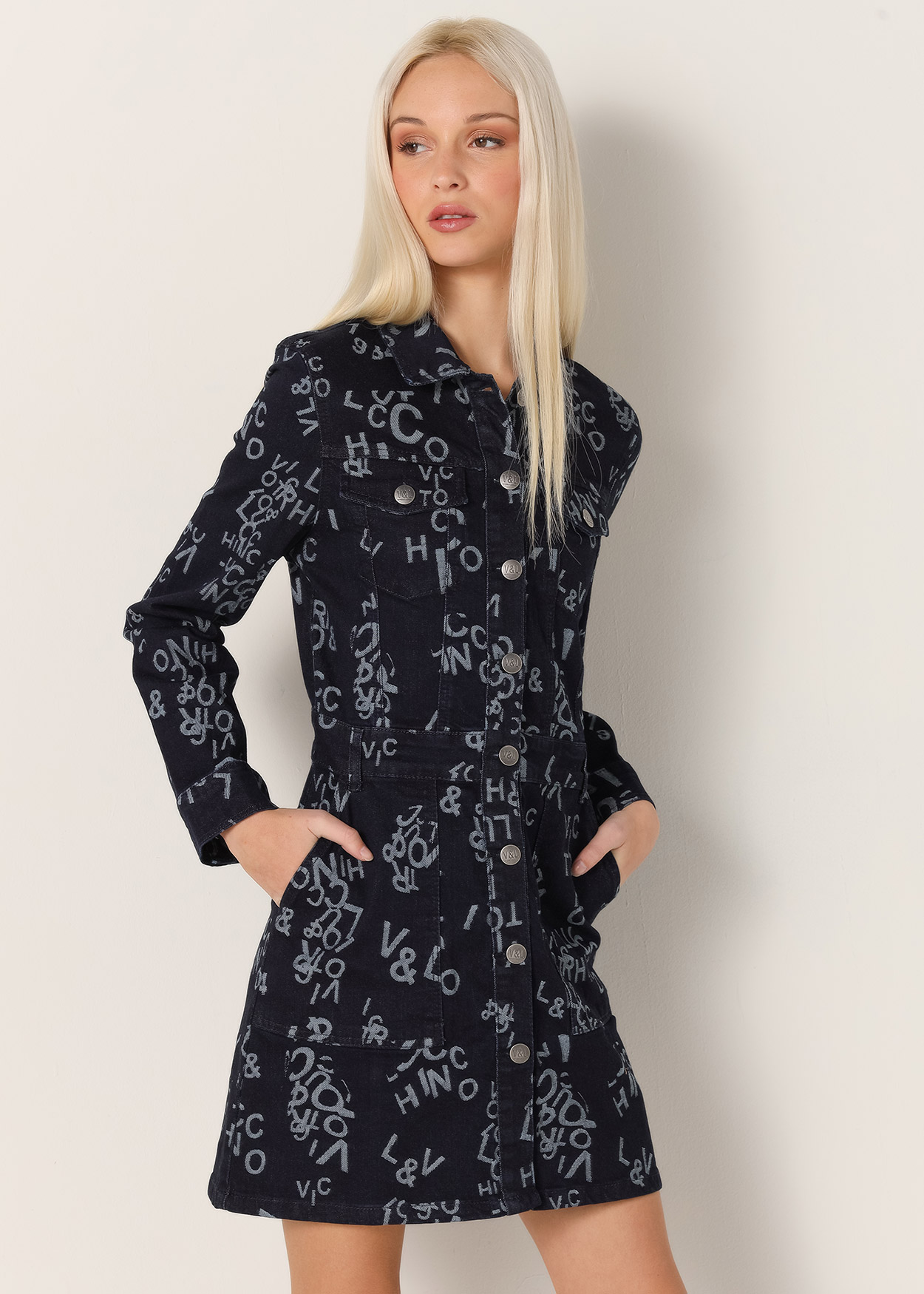 Vestido Curto Senhora Azul