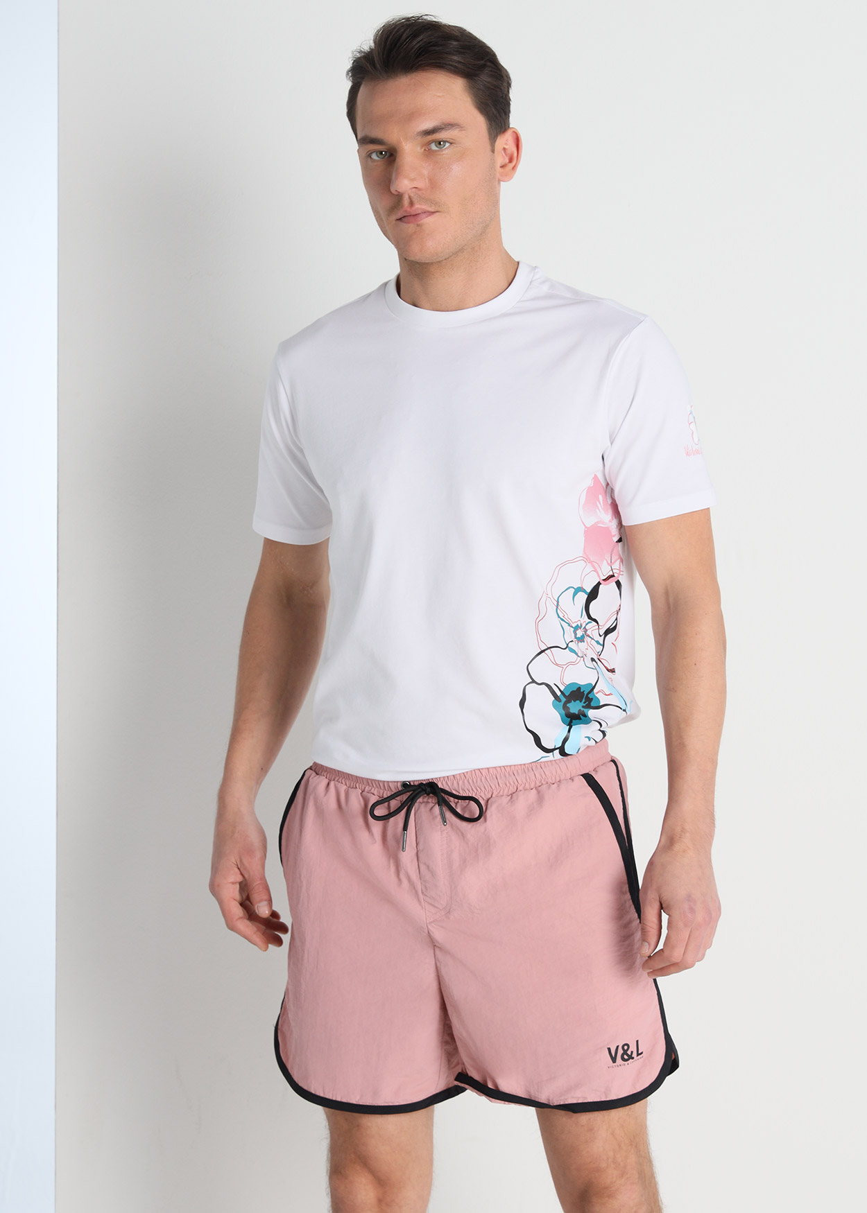 Calções de Banho Homem Rosa