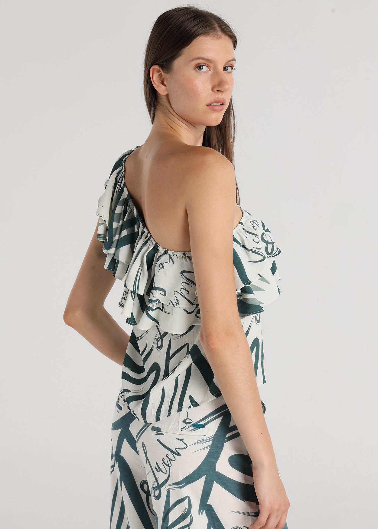 Top assimétrico Senhora Multicolorido