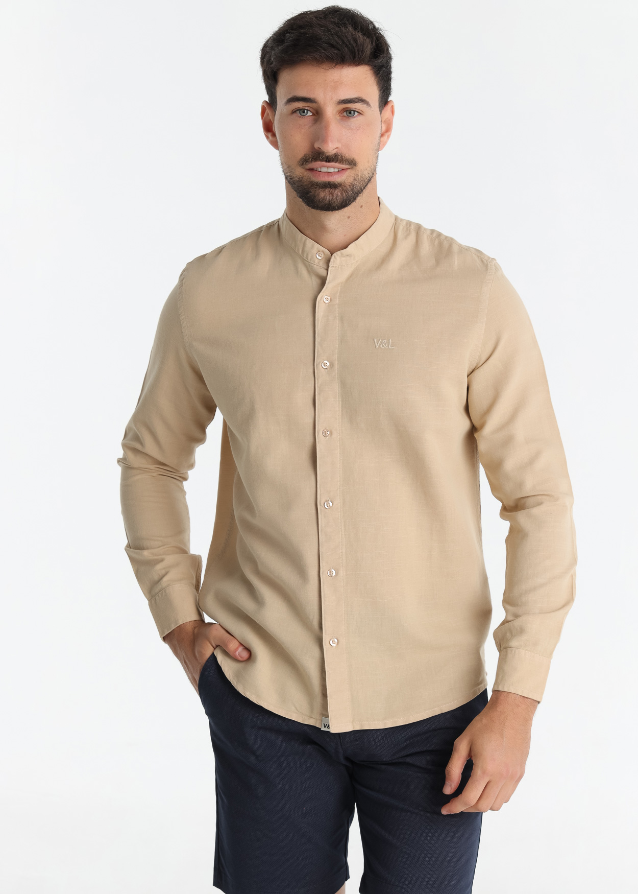 Camisa de manga comprida Homem Castanho