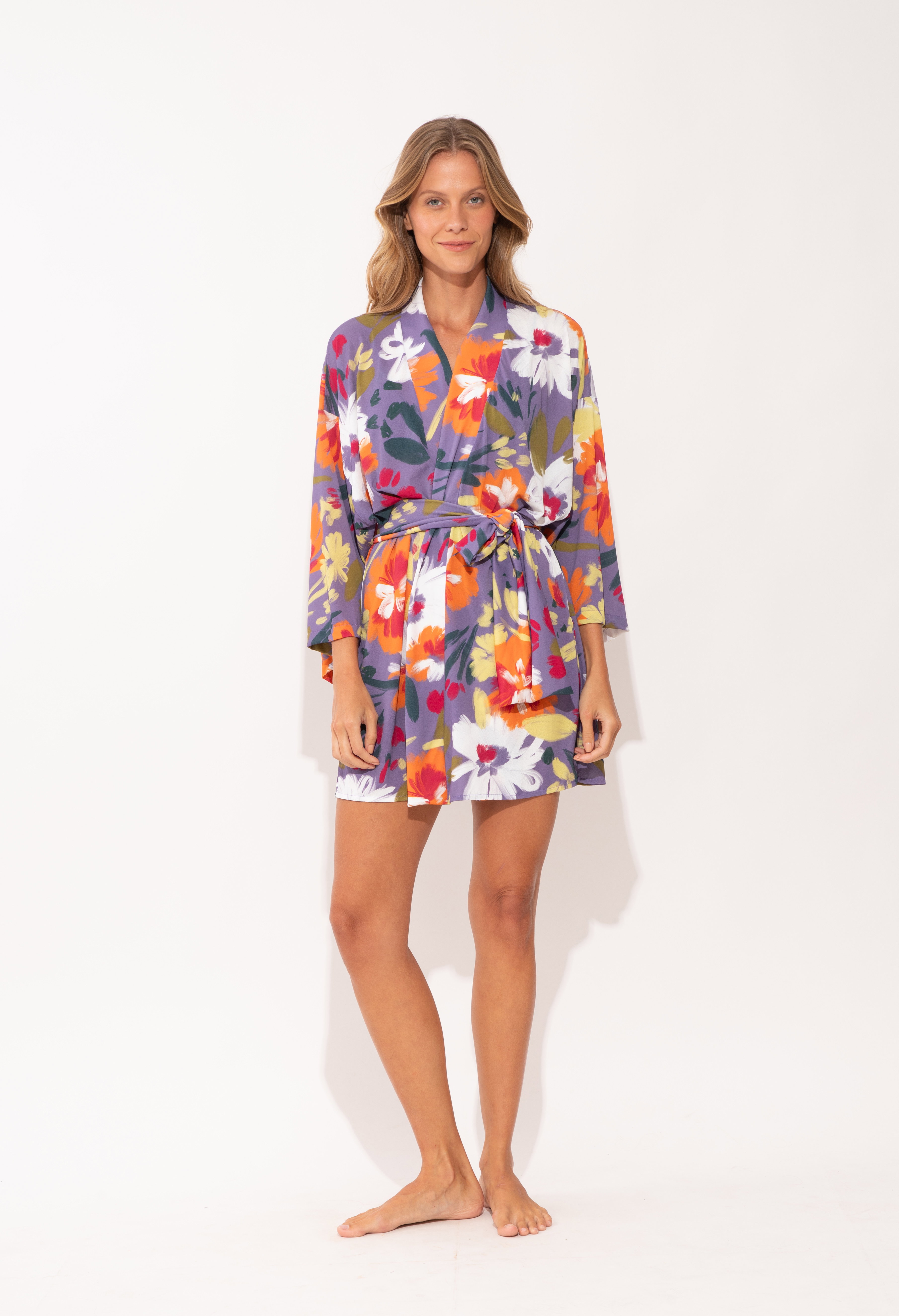 Kimono Garden-Flower Roxo