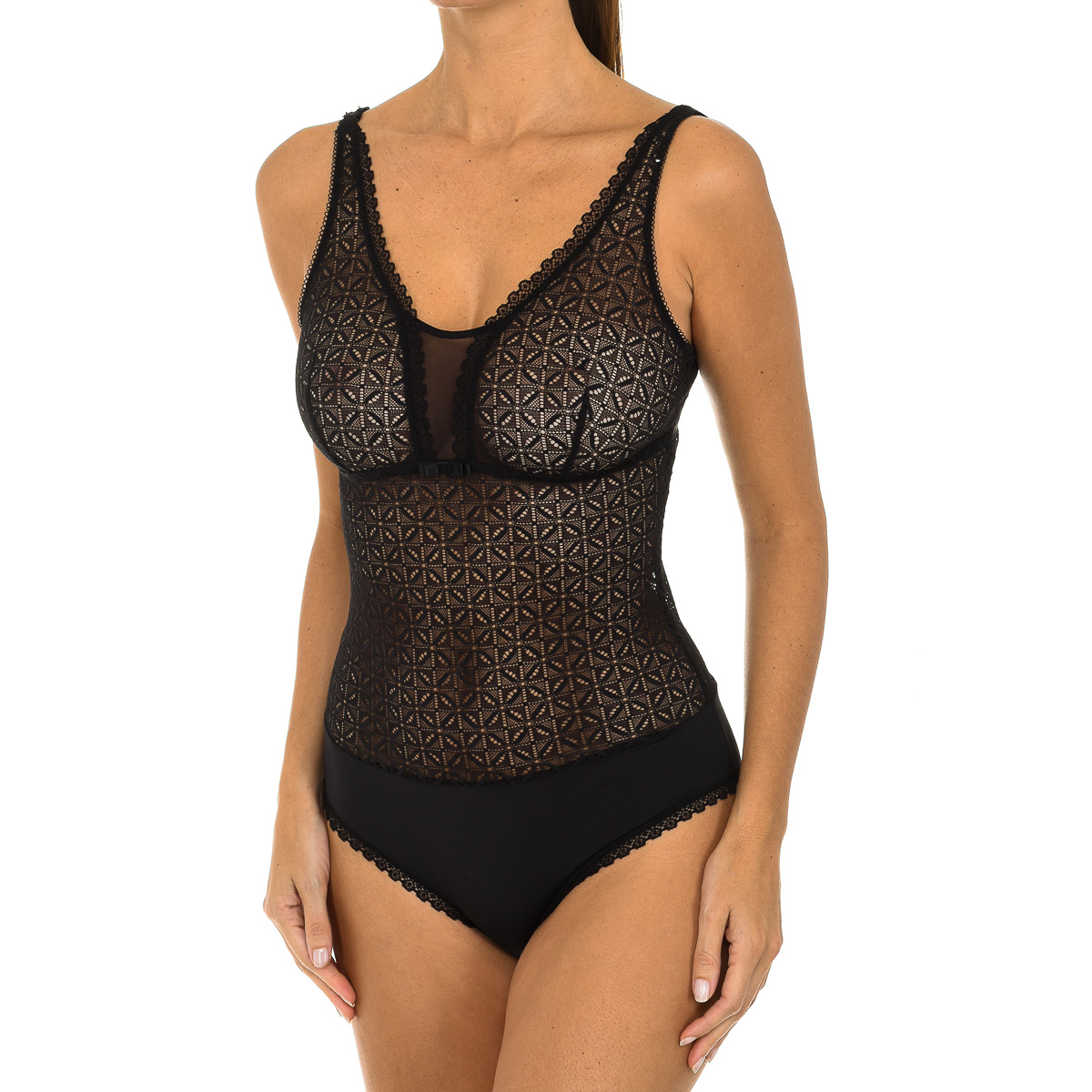 Body Renda Senhora Daily Glam Trendy Preto