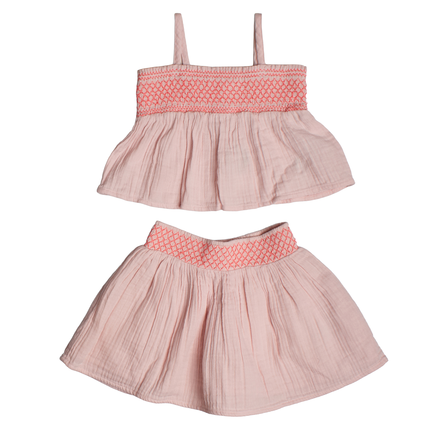 Conjunto Top + Saia Menina Rosa