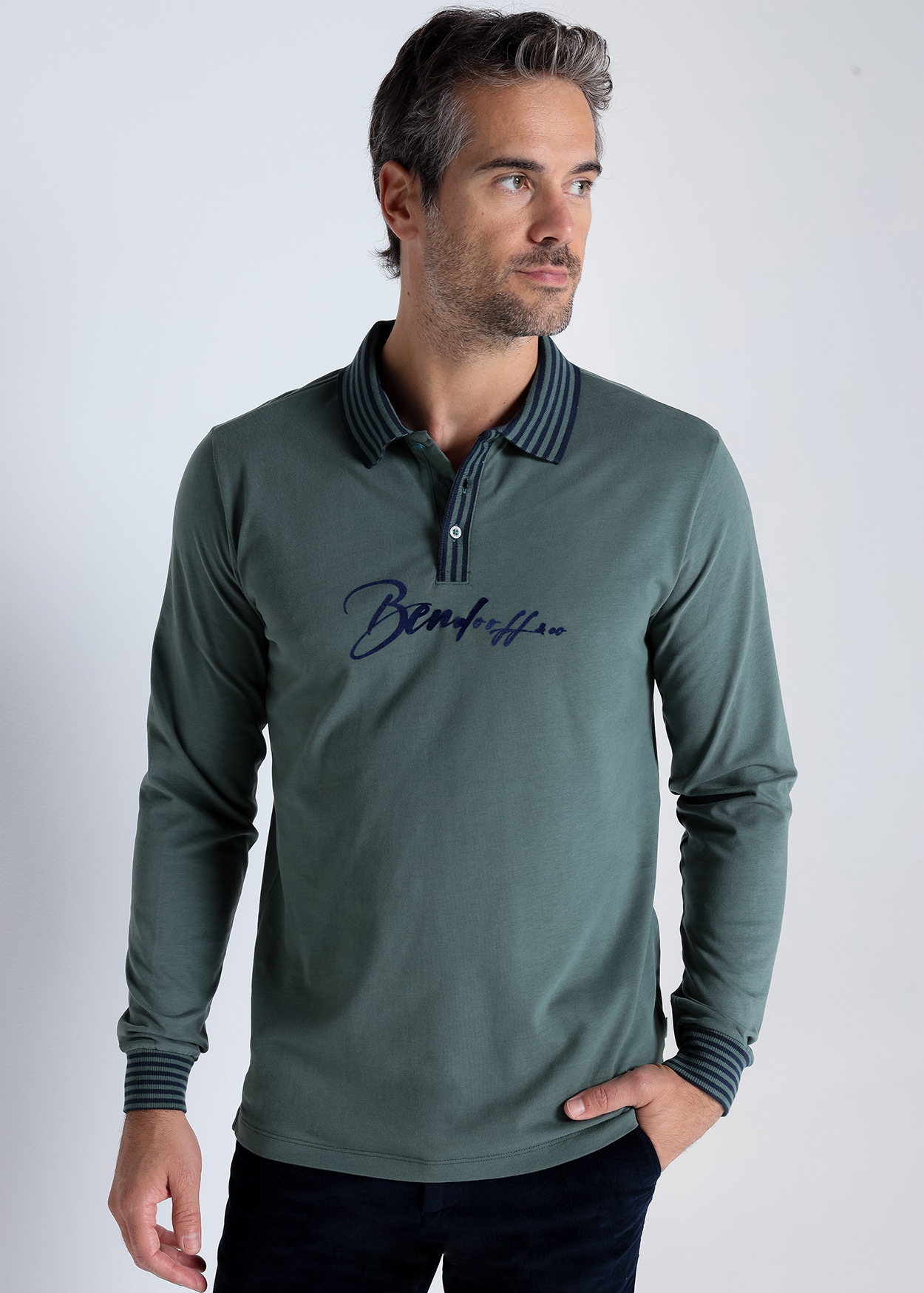 Pólo de manga comprida Verde