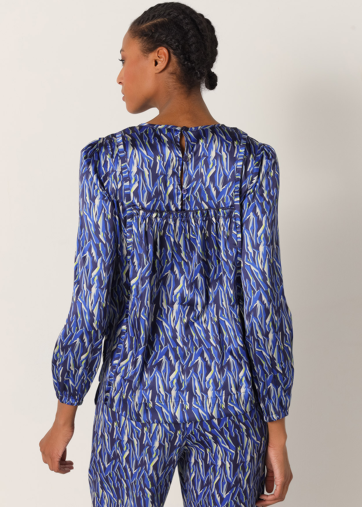 Blusa de cetim Senhora Multicolorido