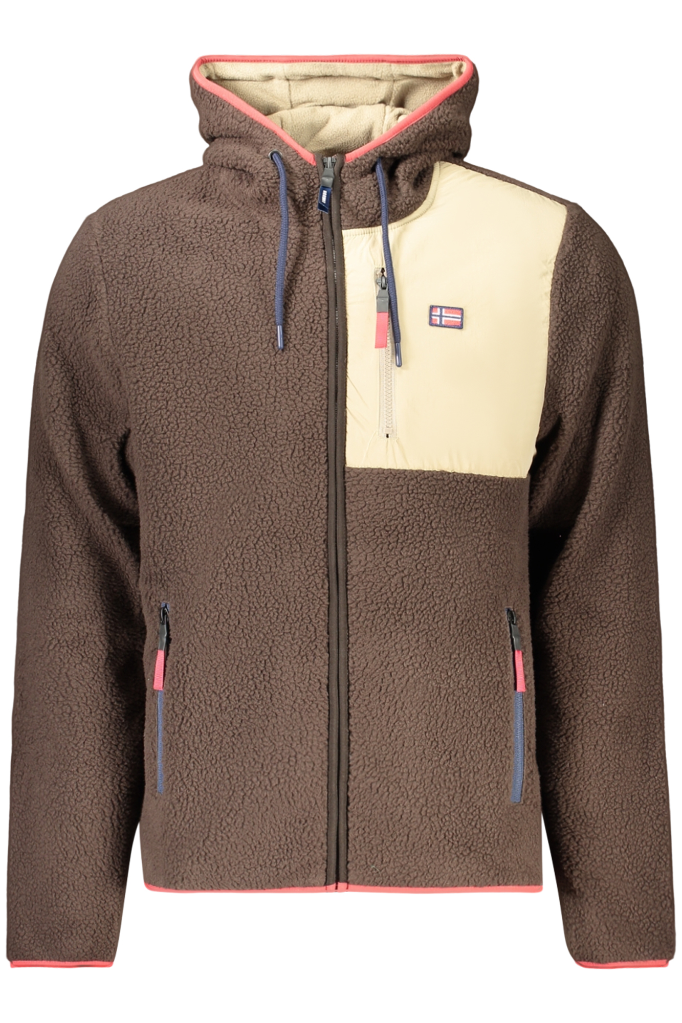Sweatshirt com fecho Castanho