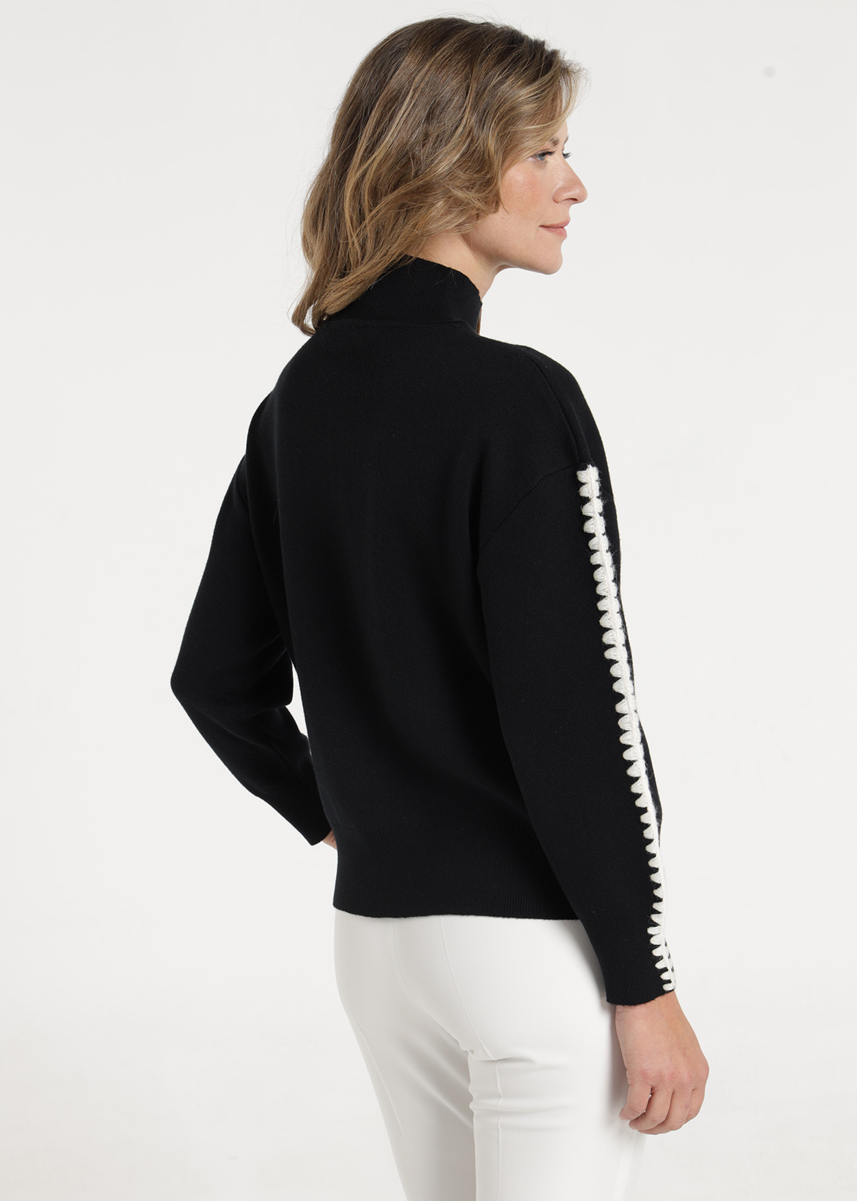 Camisola com gola pixie Senhora Preto