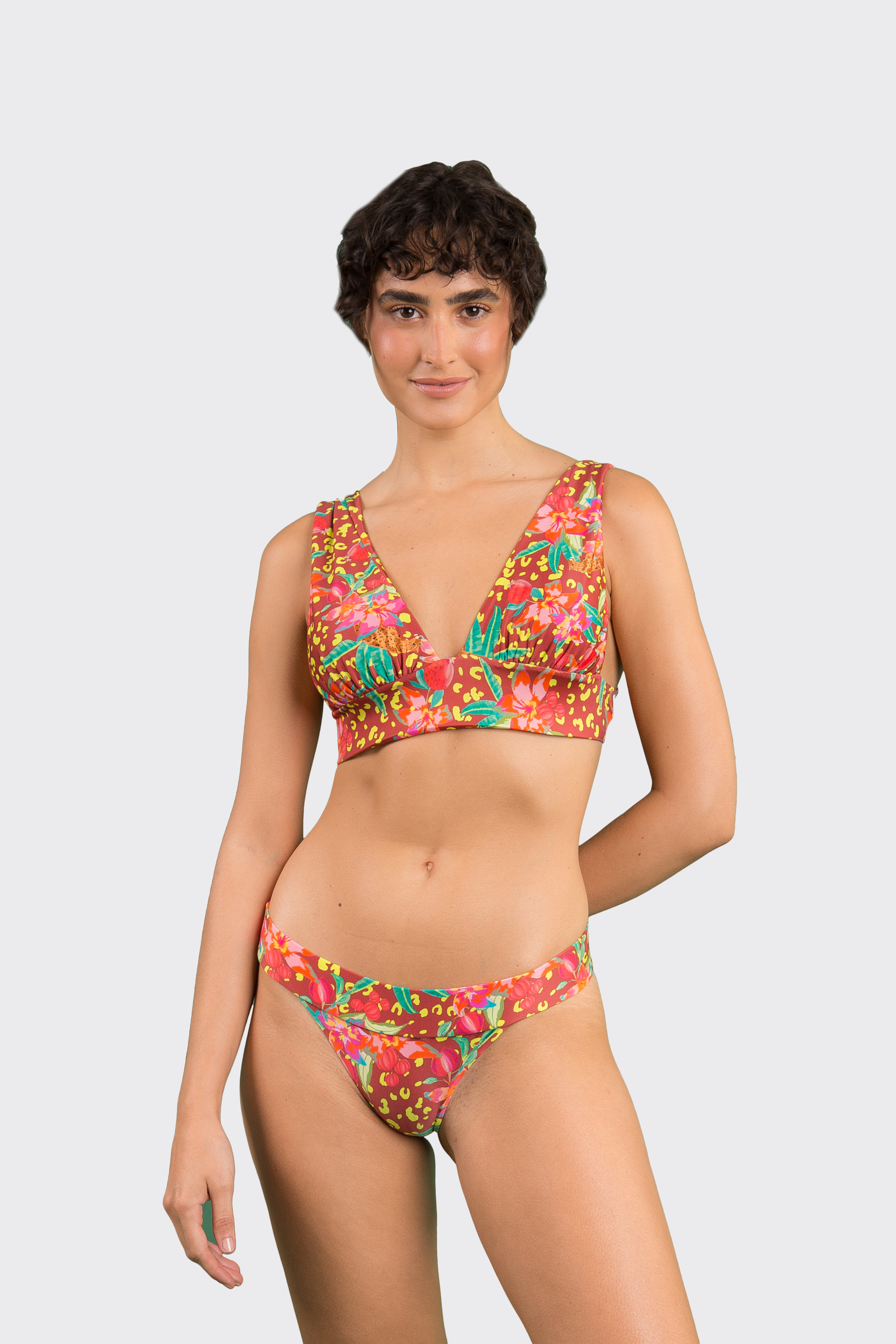 Cuecas Biquini Tropics Essential-Cos Castanho