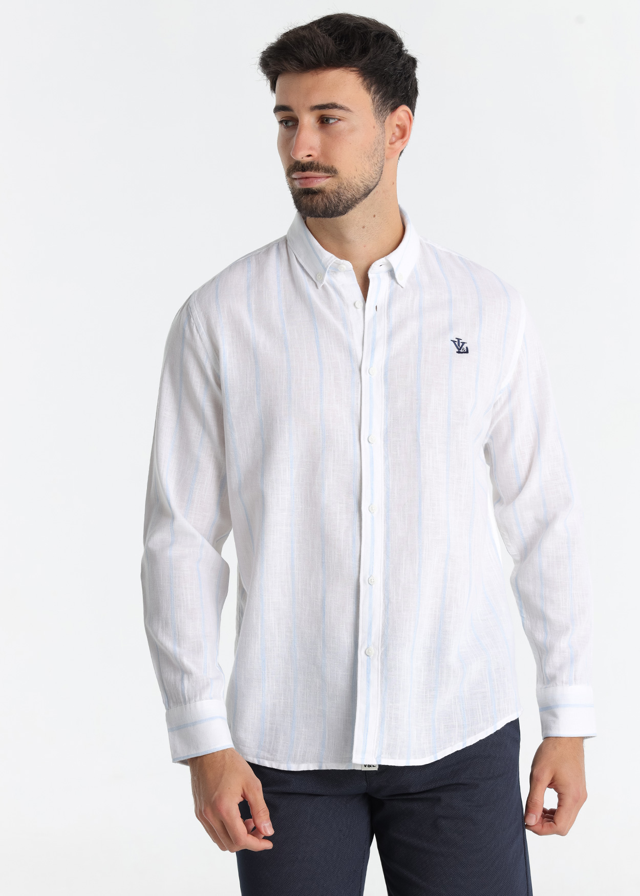 Camisa de manga comprida Homem Azul