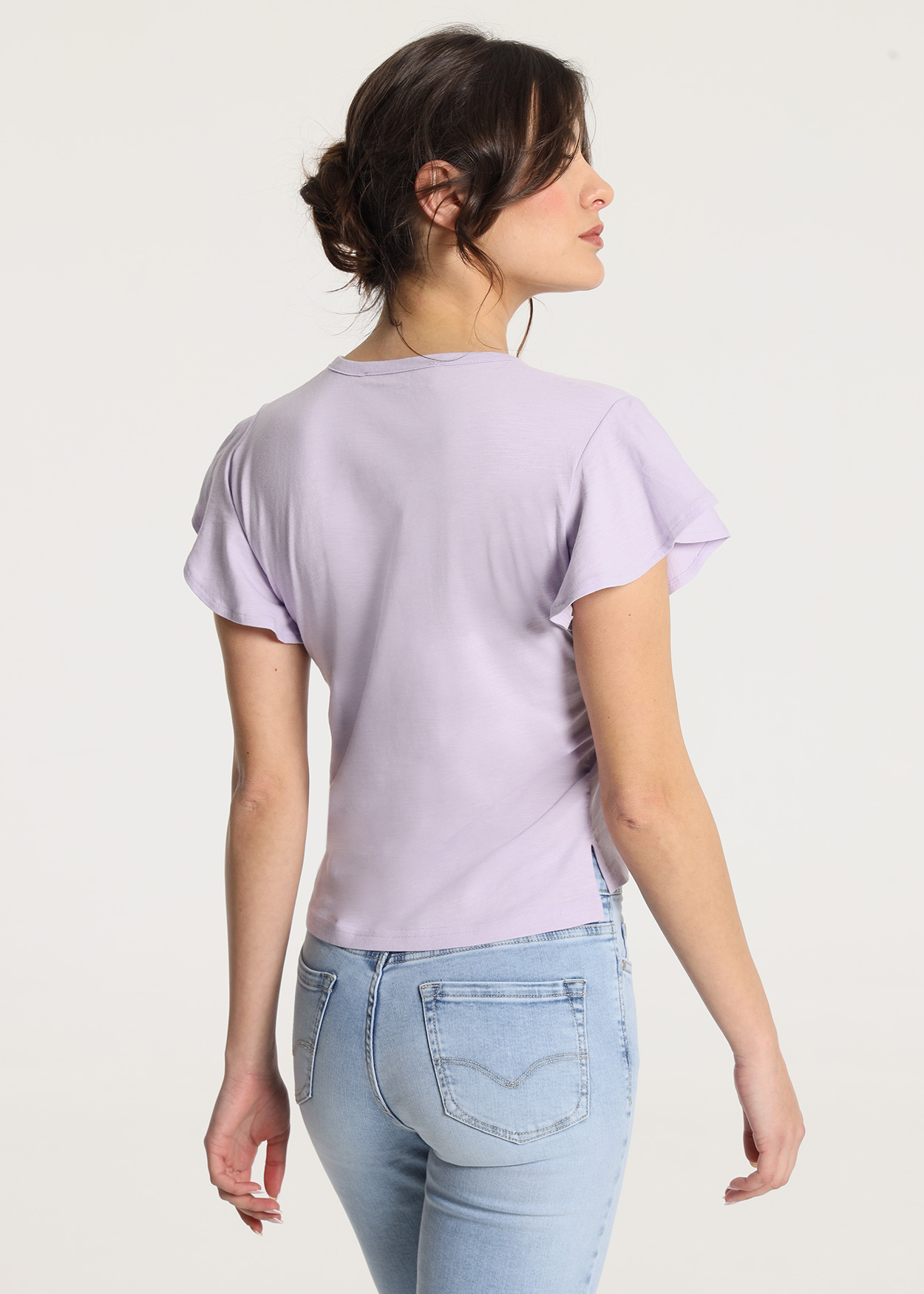 Camisola com mangas bufantes Senhora Lilás