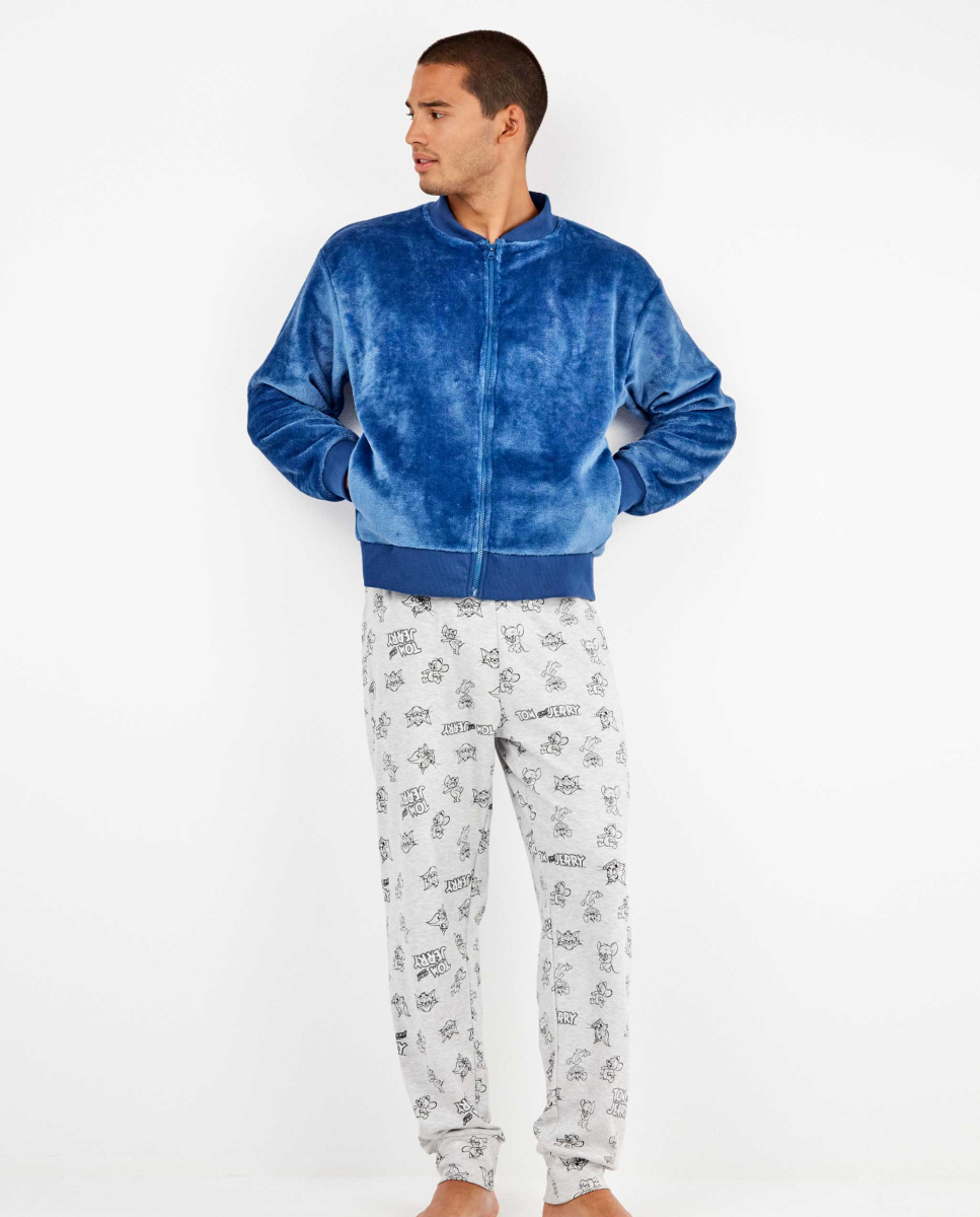 Casaco bomber felpudo Azul