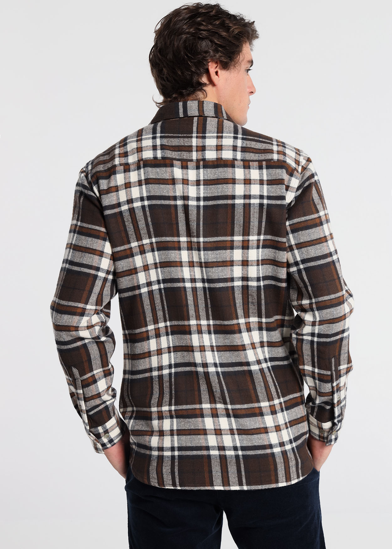 Camisa xadrez de flanela de manga comprida Multicor