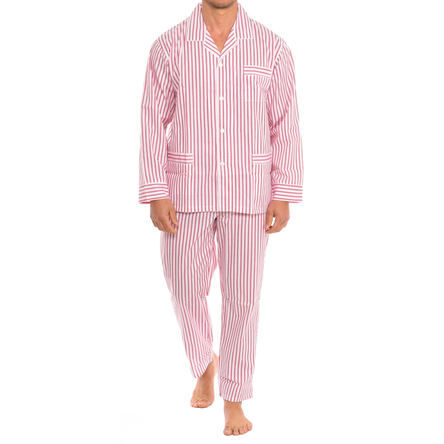 Pijama de Manga Comprida Branco-magenta
