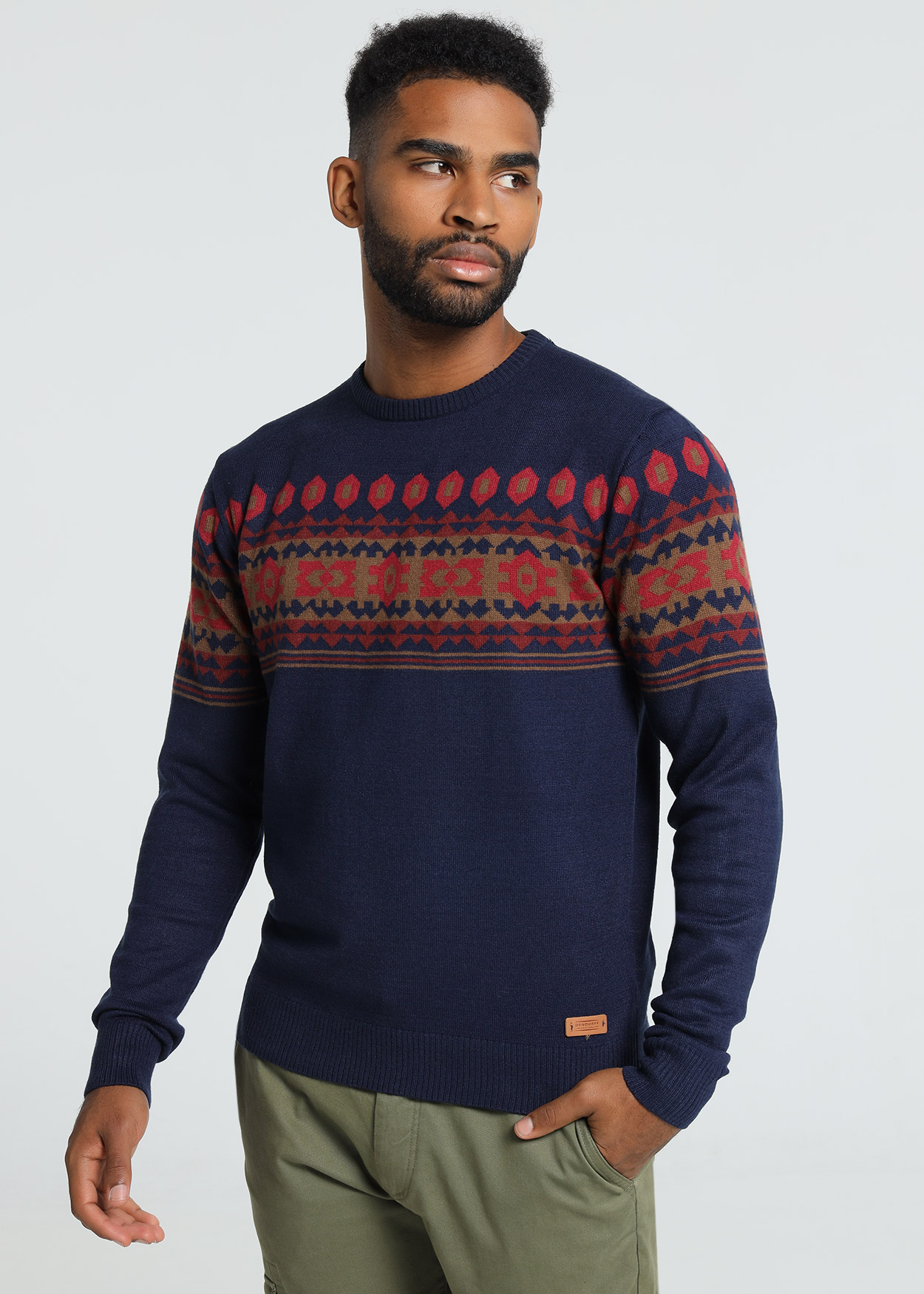 Camisola de gola redonda Azul