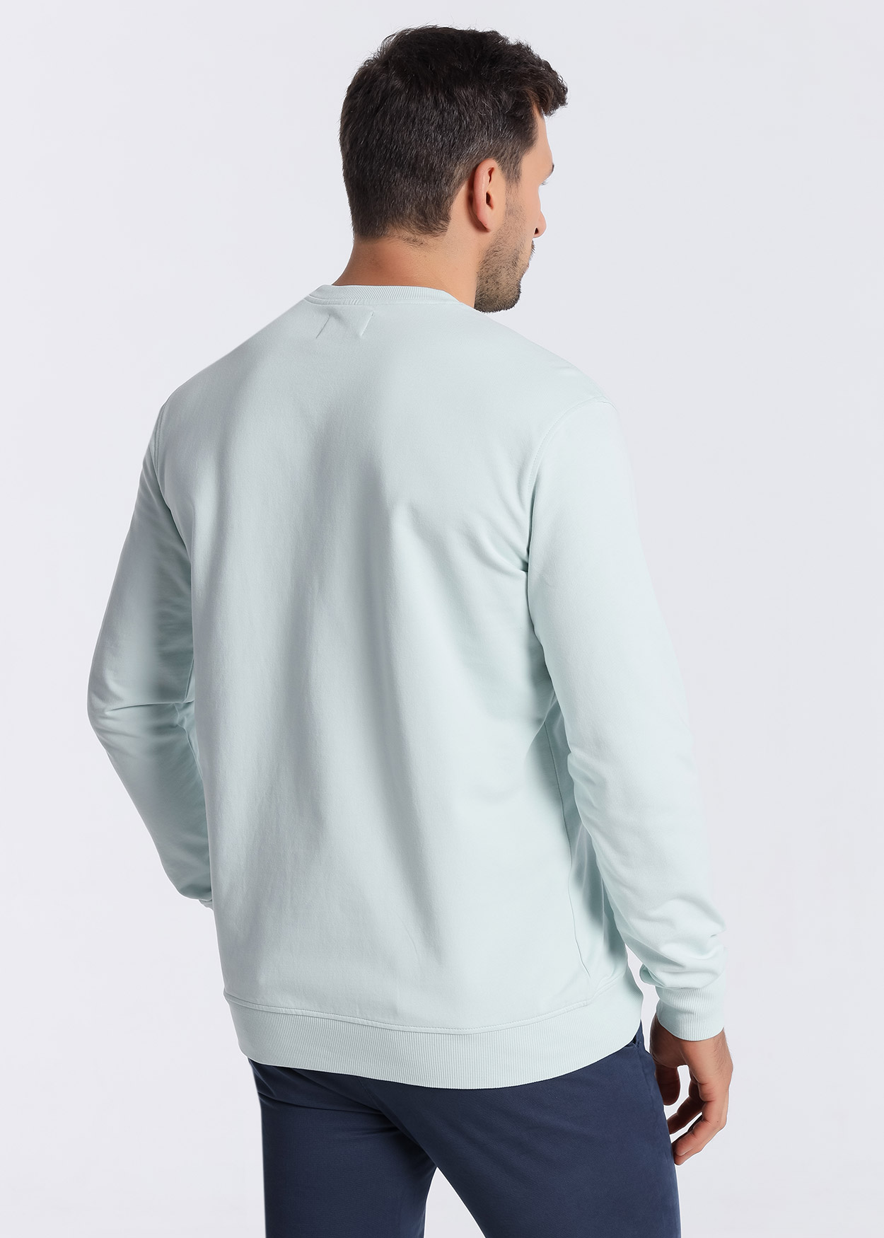 Sweatshirt com Gola Redonda Verde