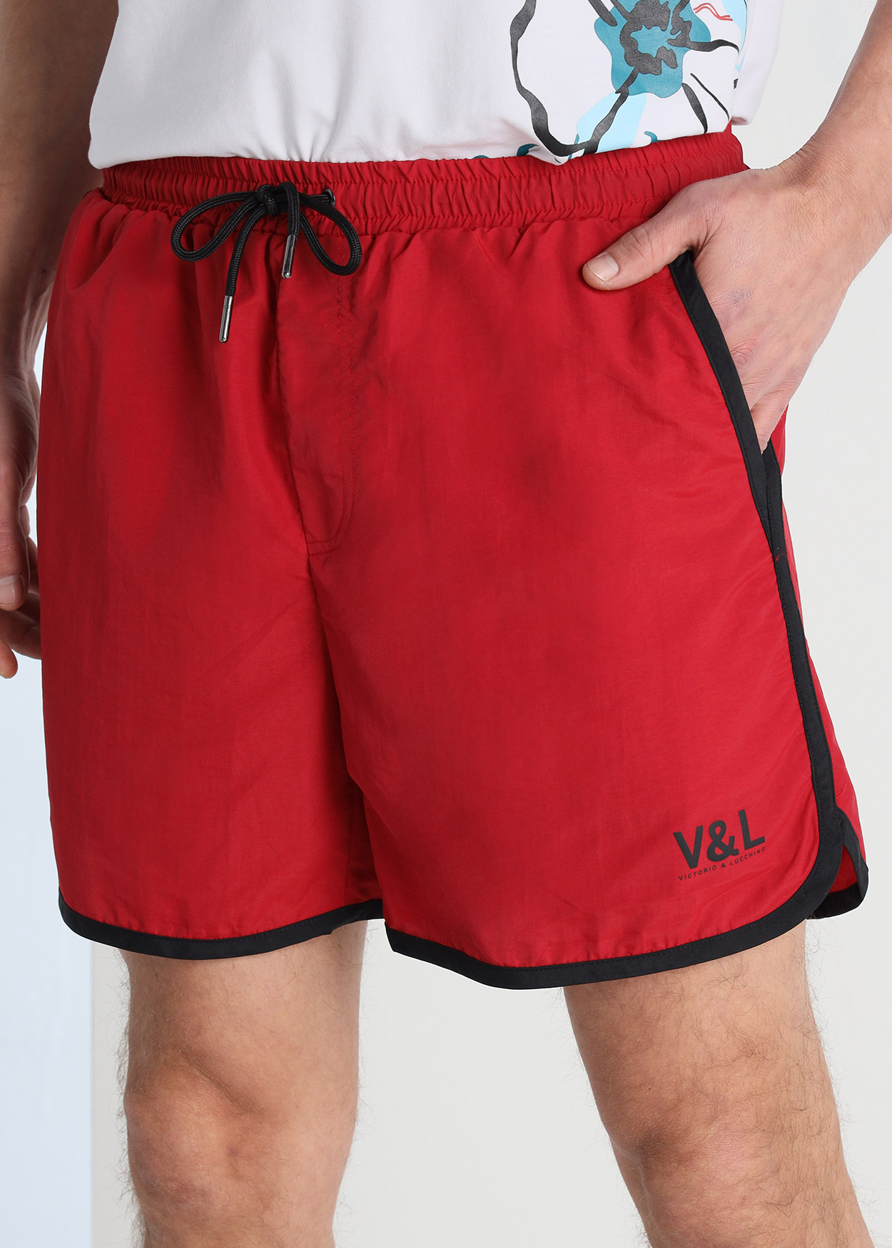 Calções de Banho Homem Vermelho