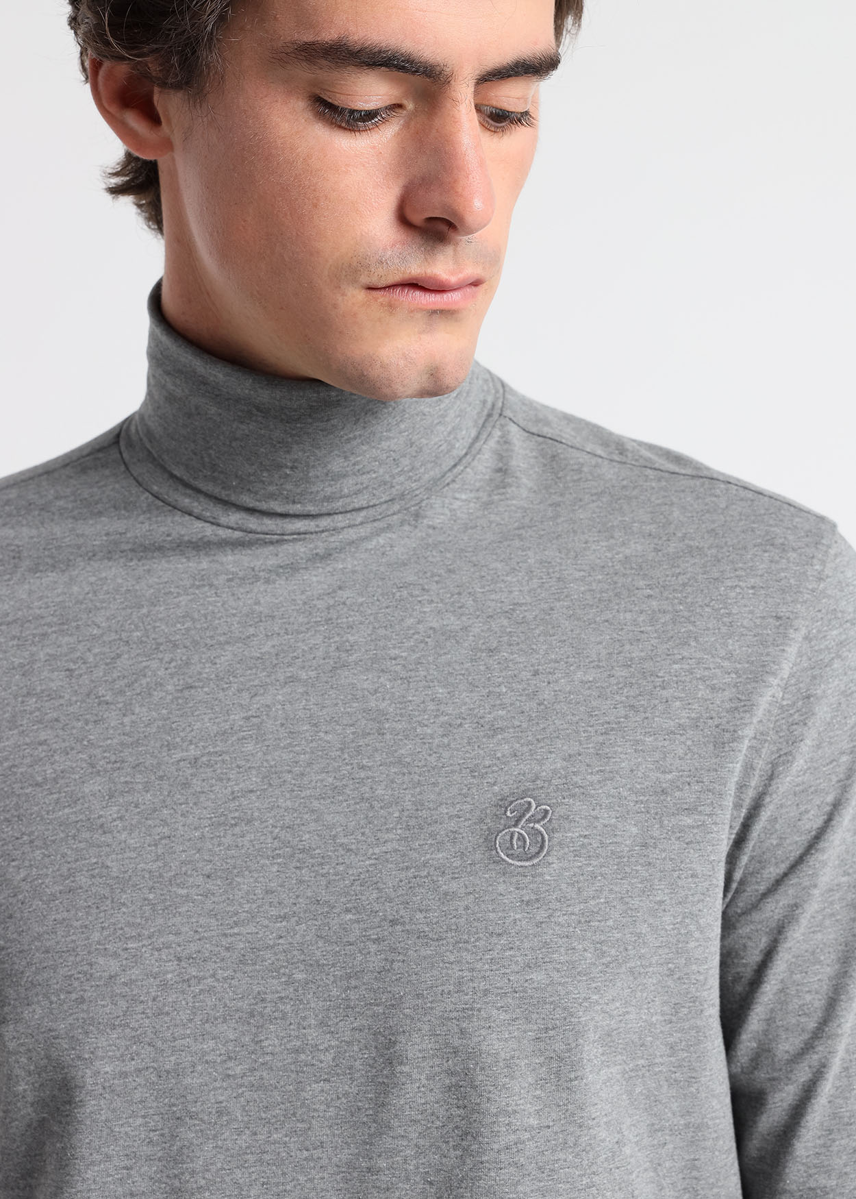 Camisola de gola alta de manga comprida Cinzento