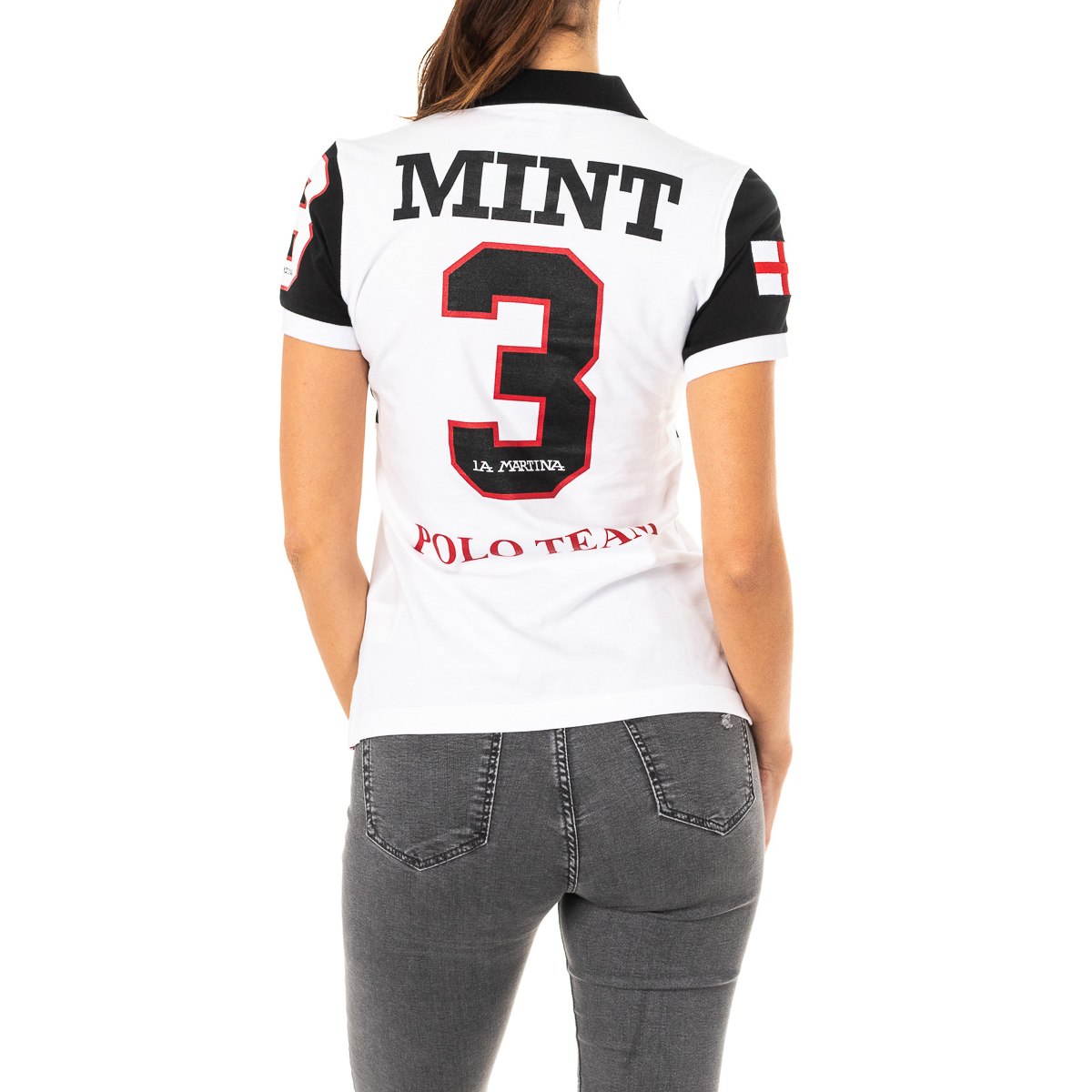 Pólo Senhora Branco e Preto