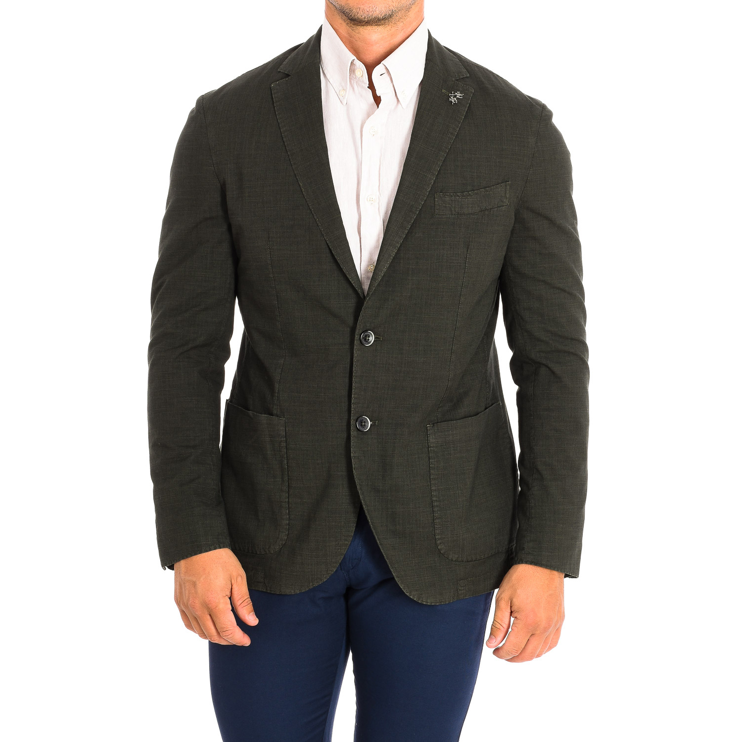 Blazer Homem Regular Fit Verde Escuro