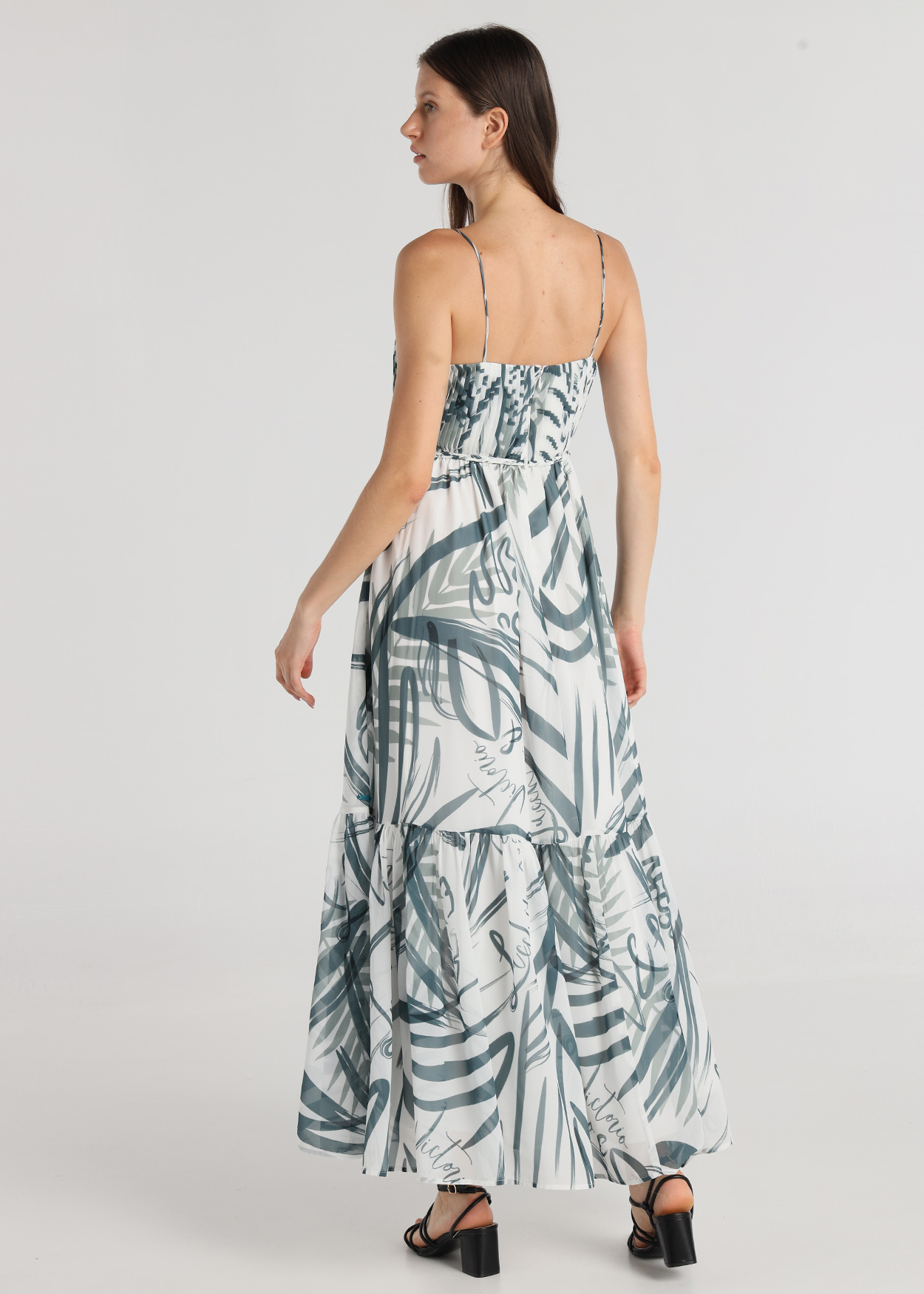 Vestido Plissado Senhora Multicolorido