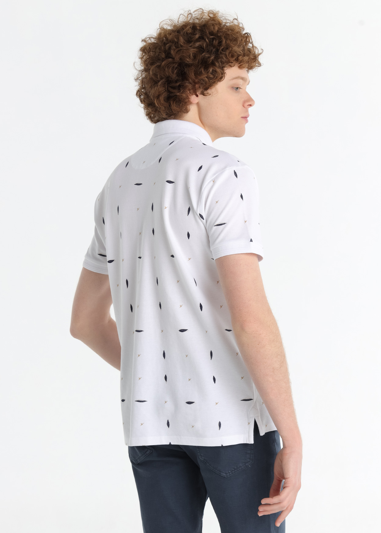 Pólo Estampado Homem Branco