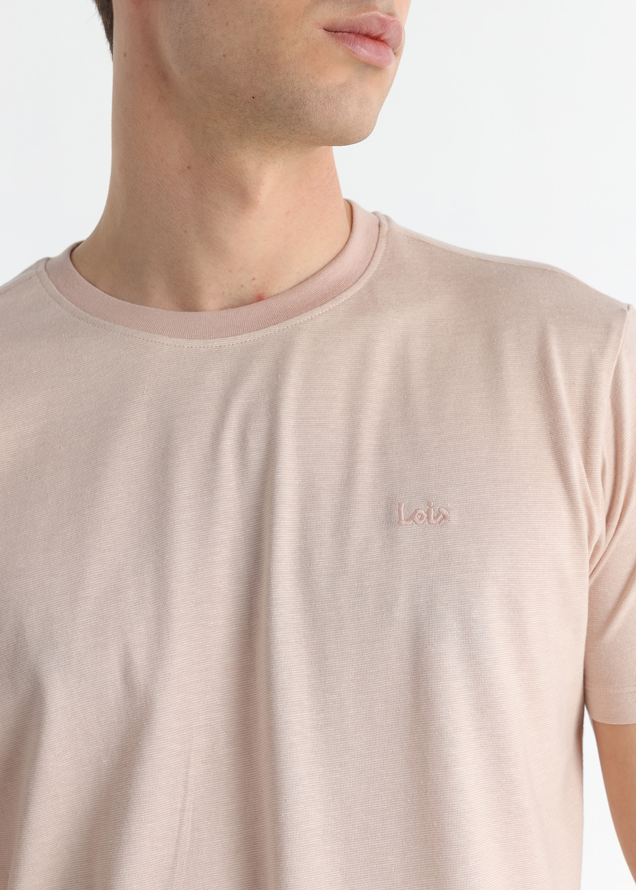 T-Shirt básica logo Lois Homem Rosa