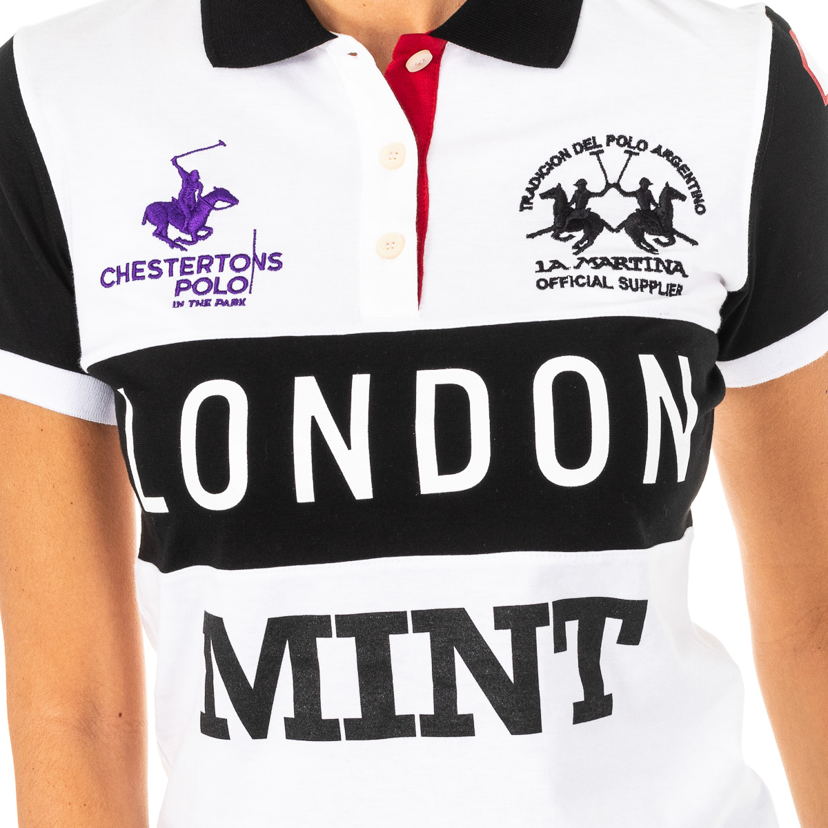 Pólo Senhora Branco e Preto