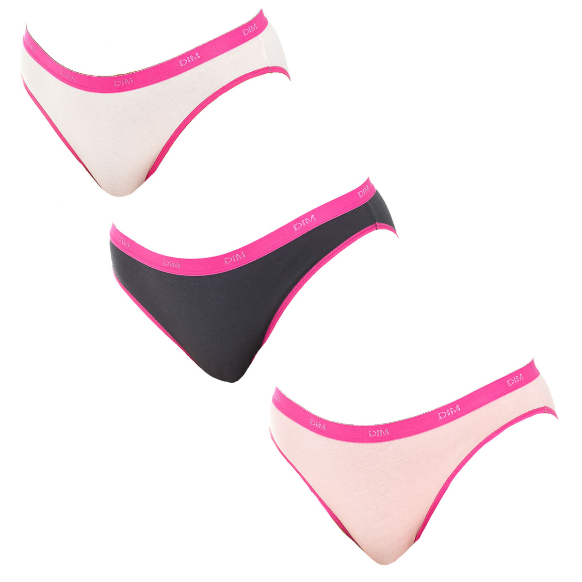 Pack 3 Cuecas Senhora Les Pockets Cinzento e Rosa