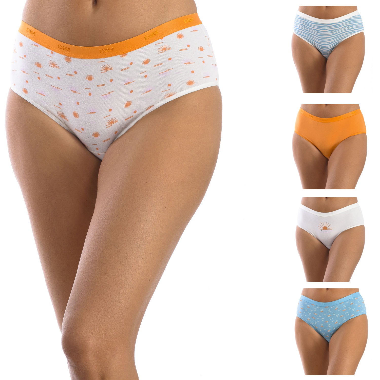 Pack 5 Cuecas Senhora Cotton Stretch Comfort MultiCor