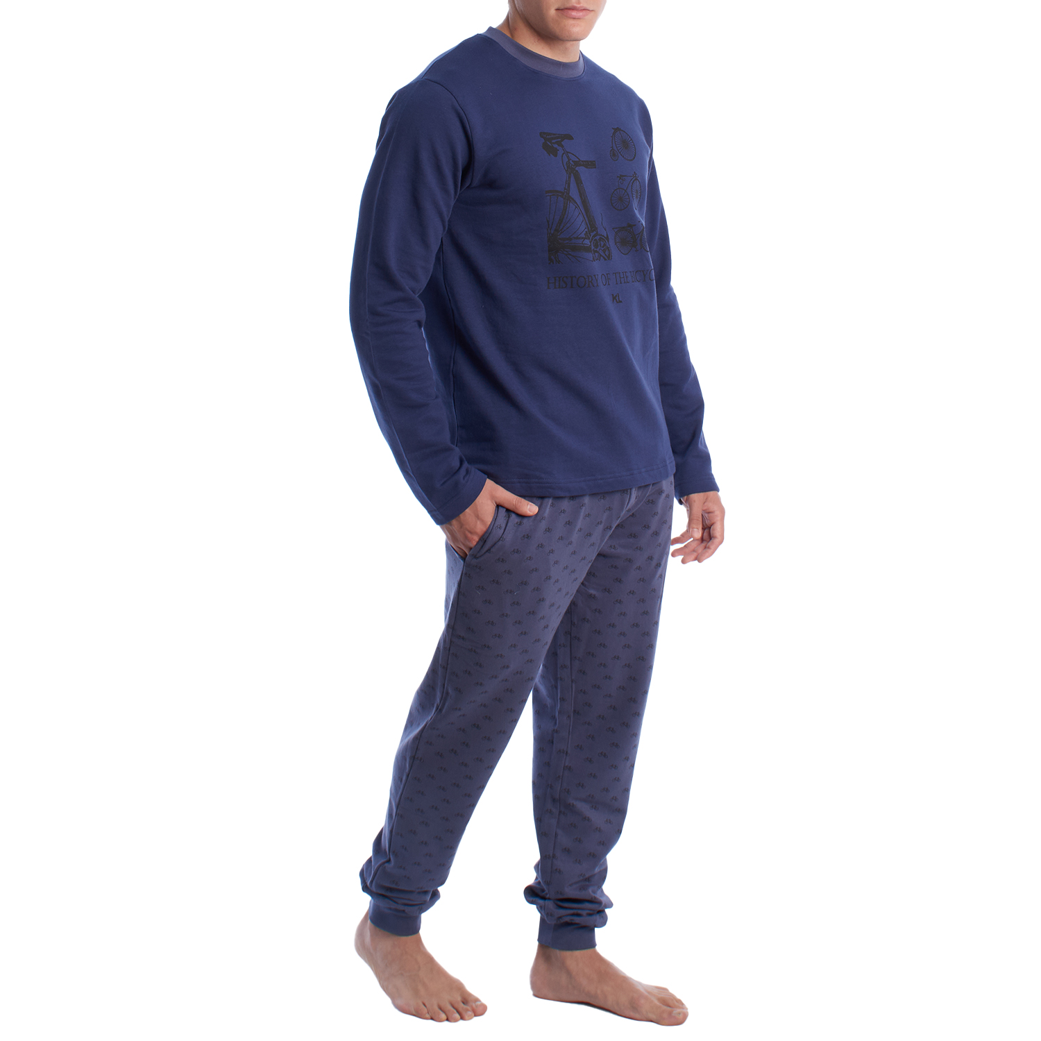 Pijama de Manga Comprida Azul