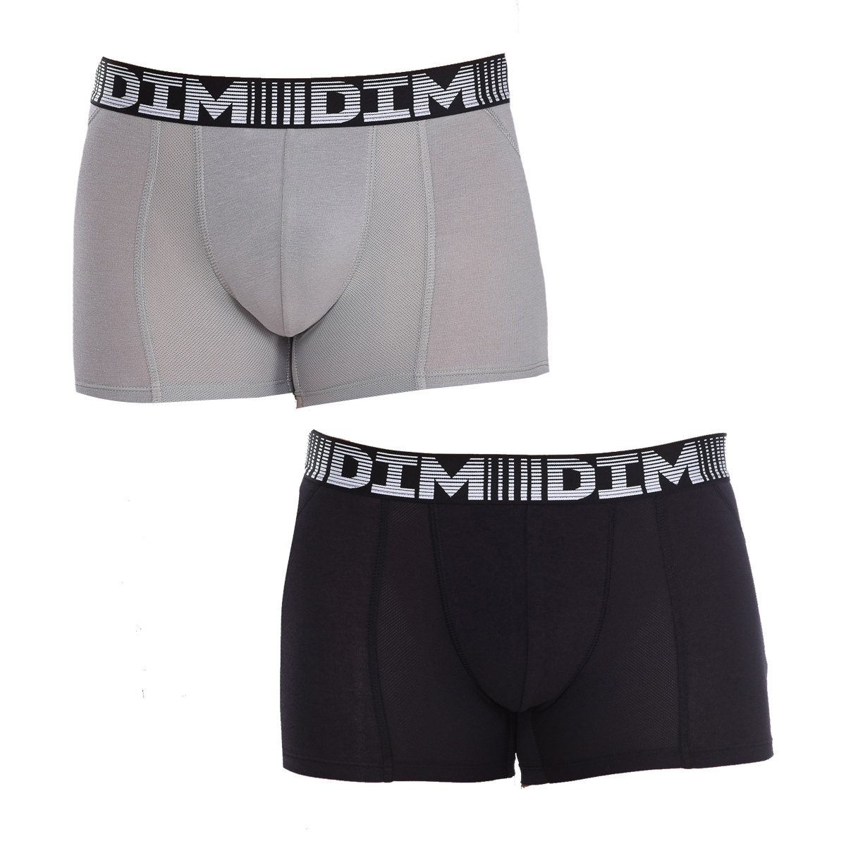 Pack 2 Boxers Homem Cotton 3D Flex Air Cinzento e Preto