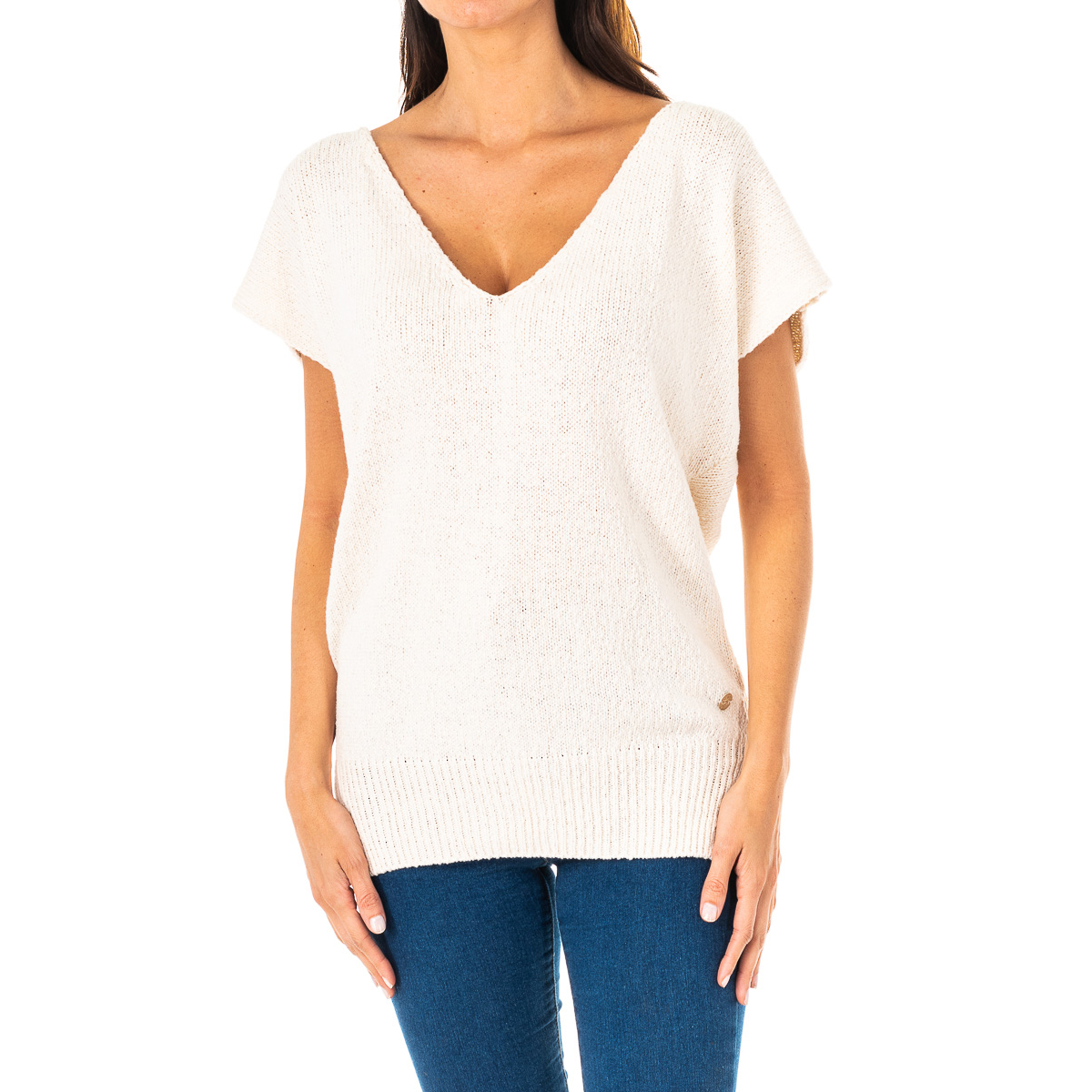 Camisola Manga Curta Senhora Branco