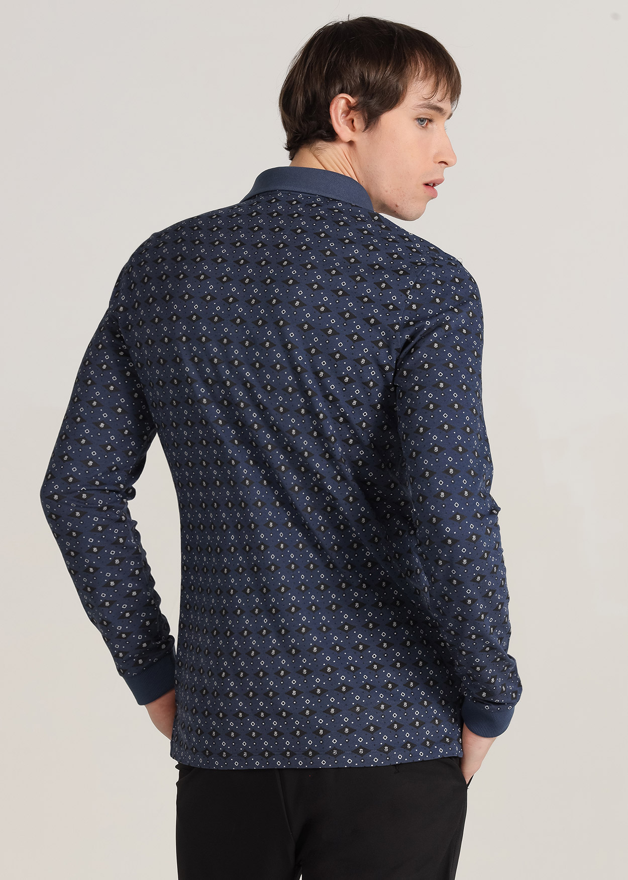 Pólo Illusion de manga comprida Azul